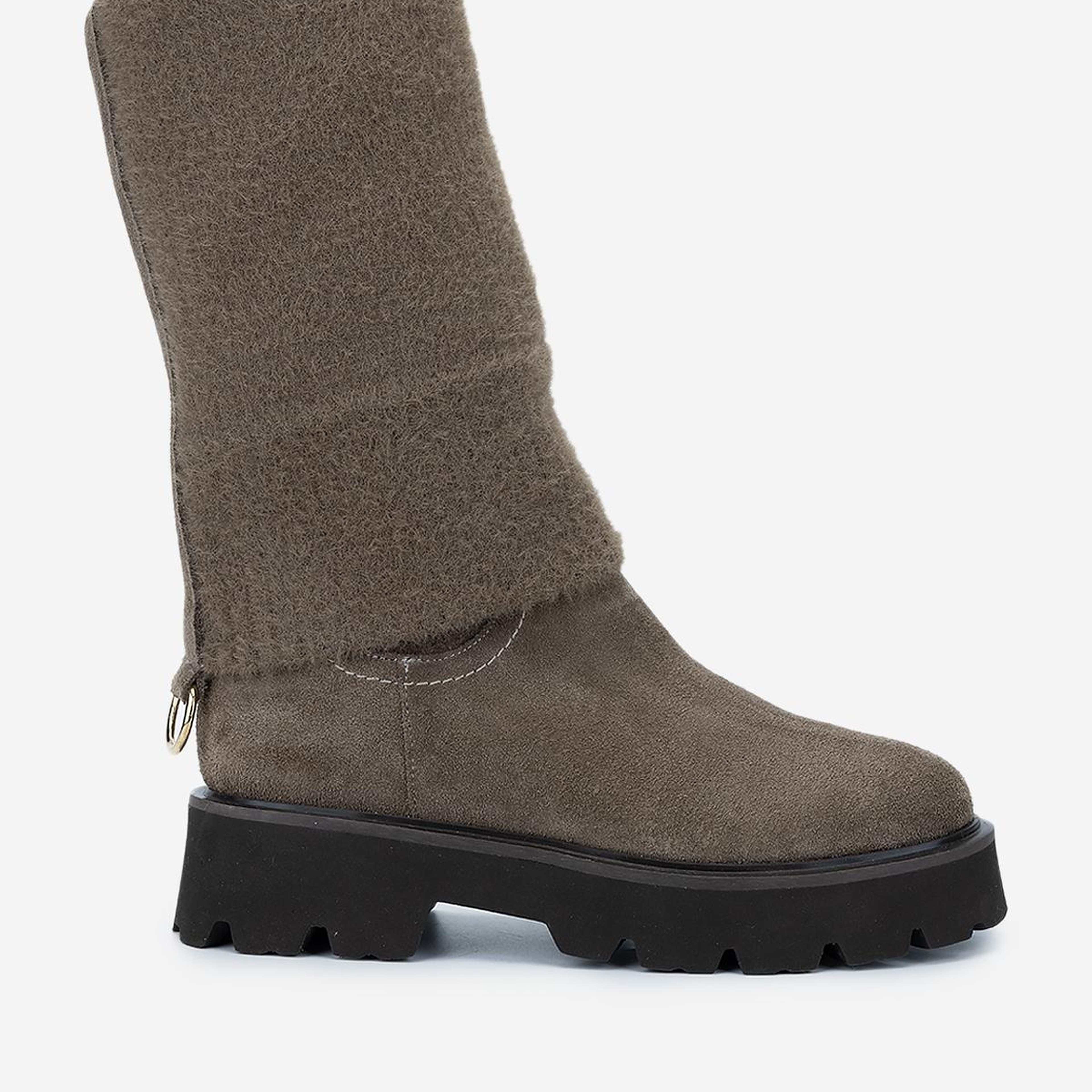 Valmenti Kadın Hakiki Deri Vizon Süet Düz Bot