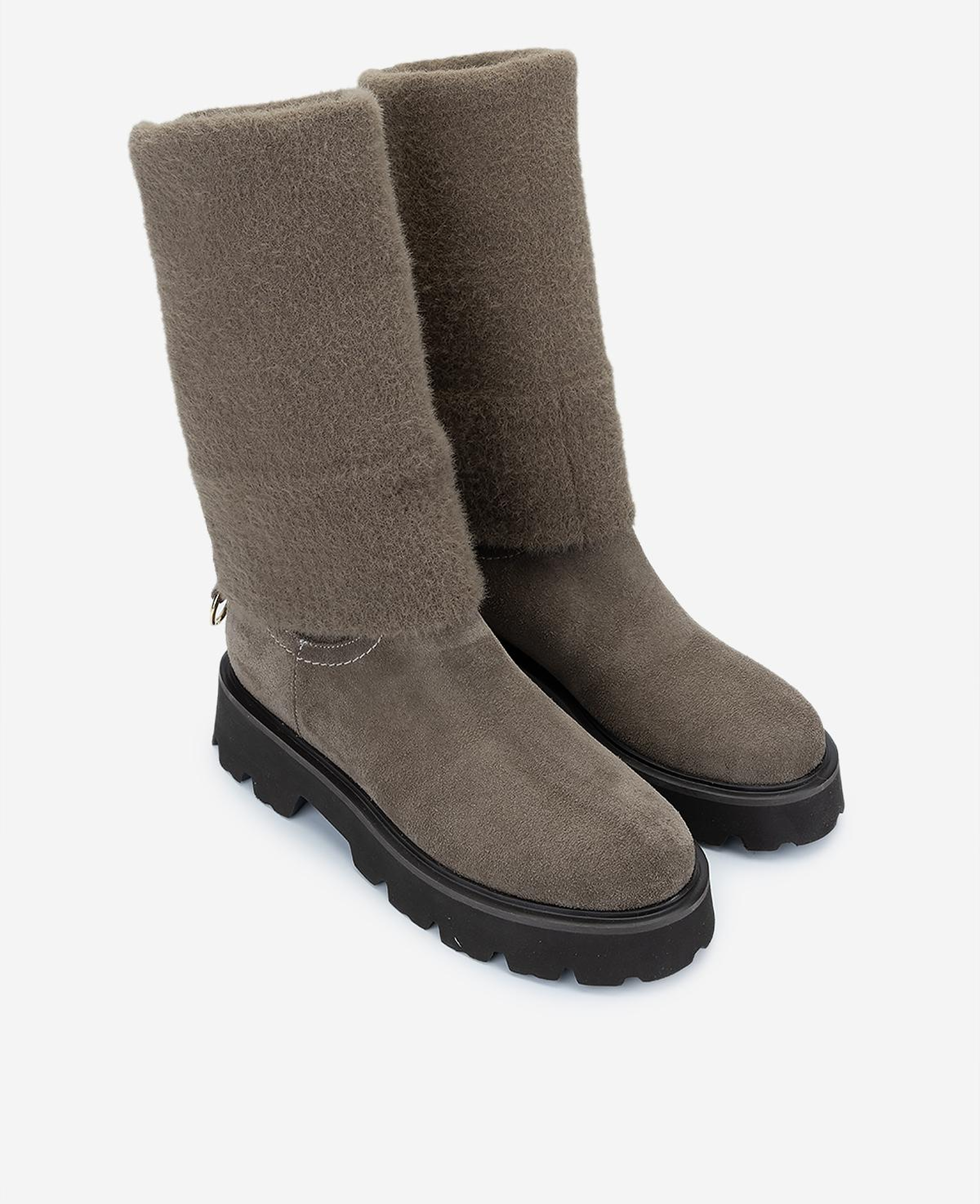 Valmenti Kadın Hakiki Deri Vizon Süet Düz Bot