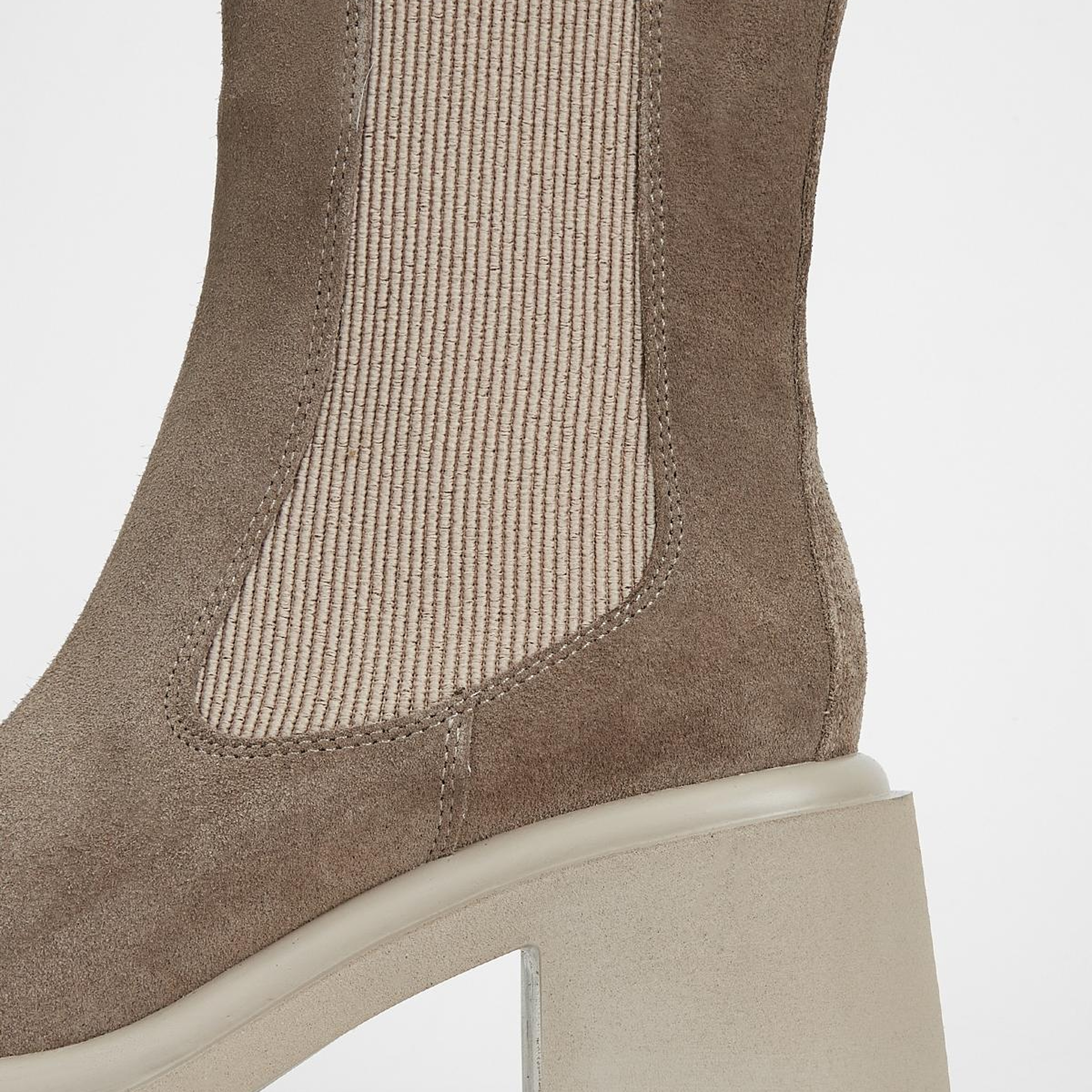 Valmenti Kadın Hakiki Deri Bej Süet Topuklu Bot