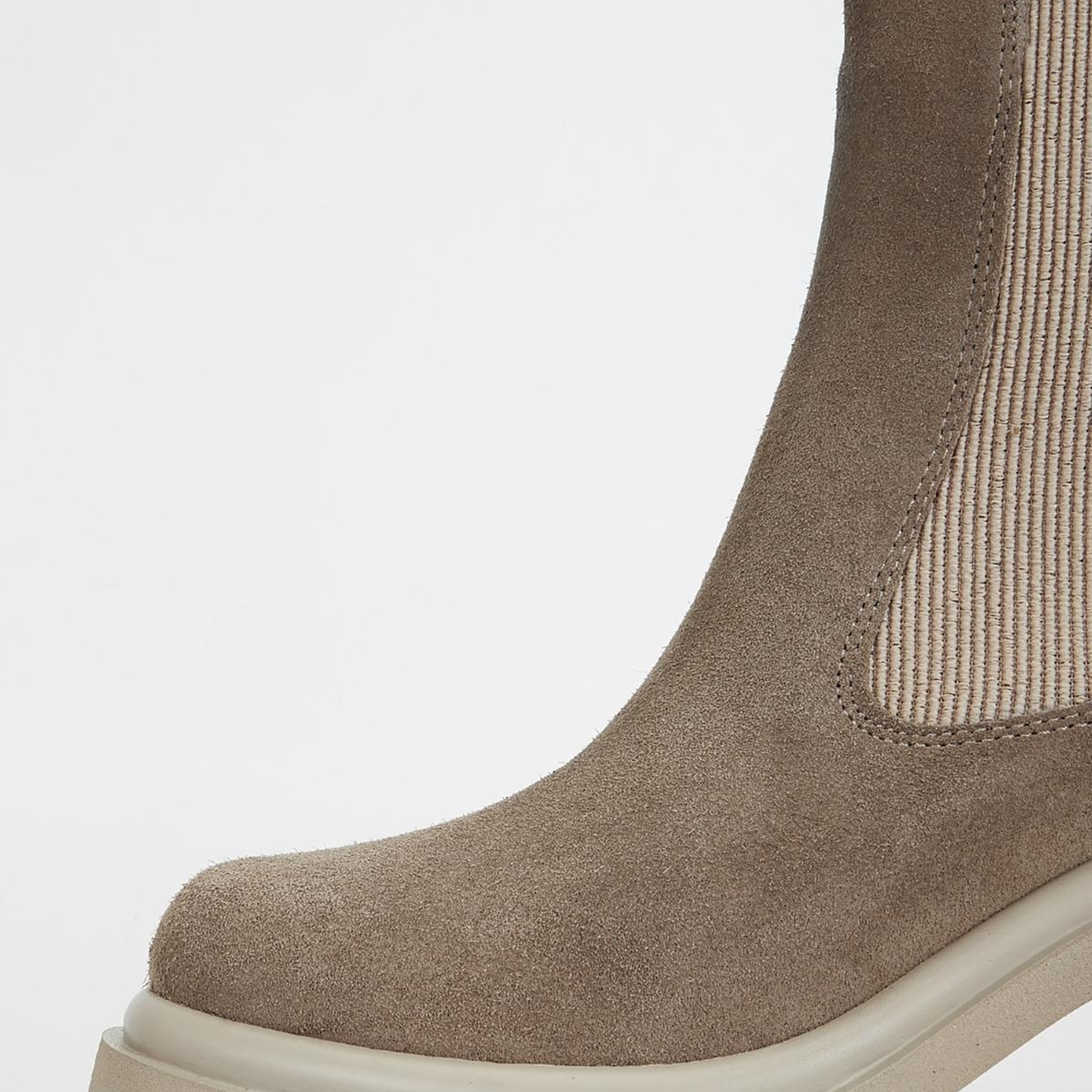 Valmenti Kadın Hakiki Deri Bej Süet Topuklu Bot