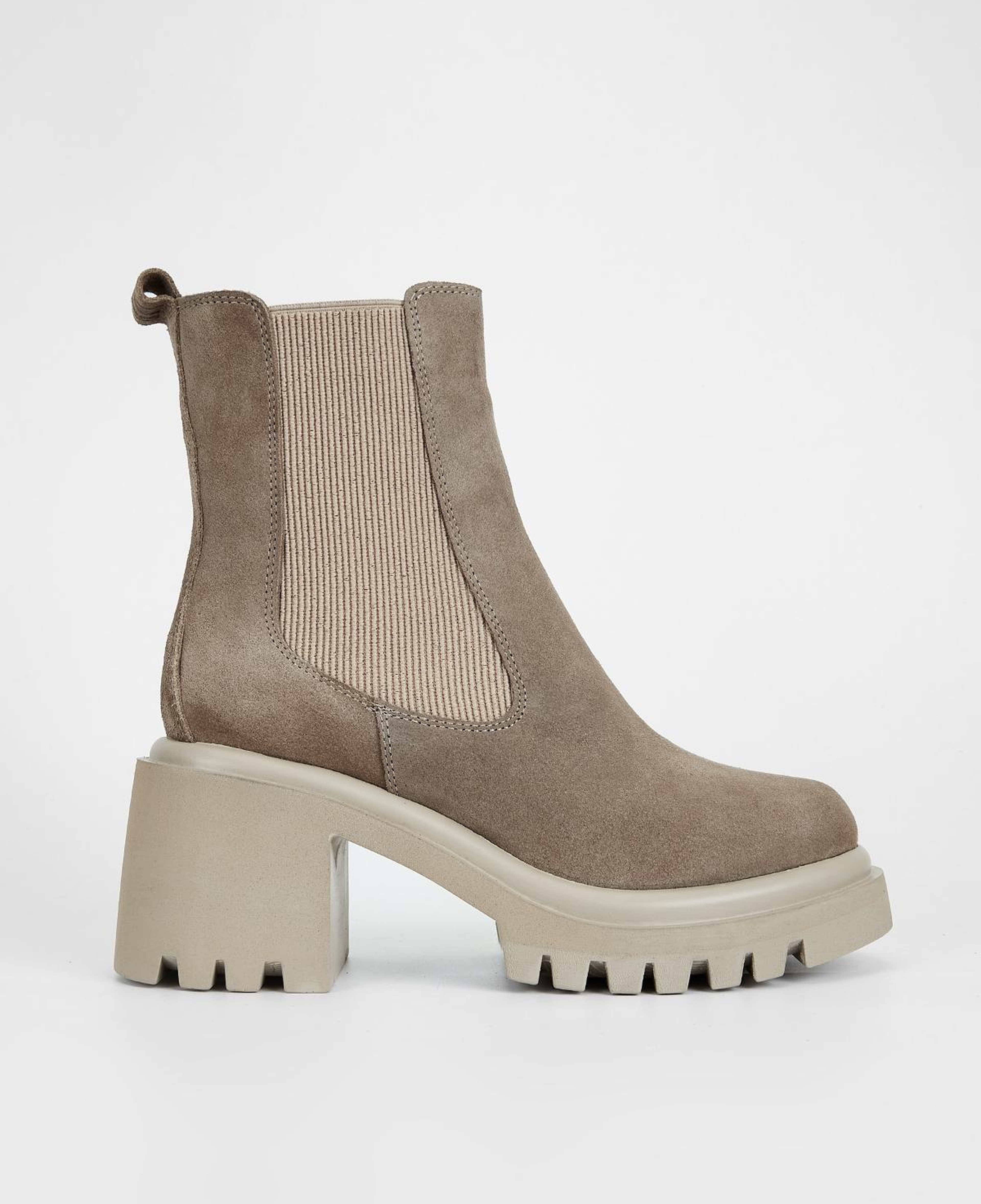 Valmenti Kadın Hakiki Deri Bej Süet Topuklu Bot