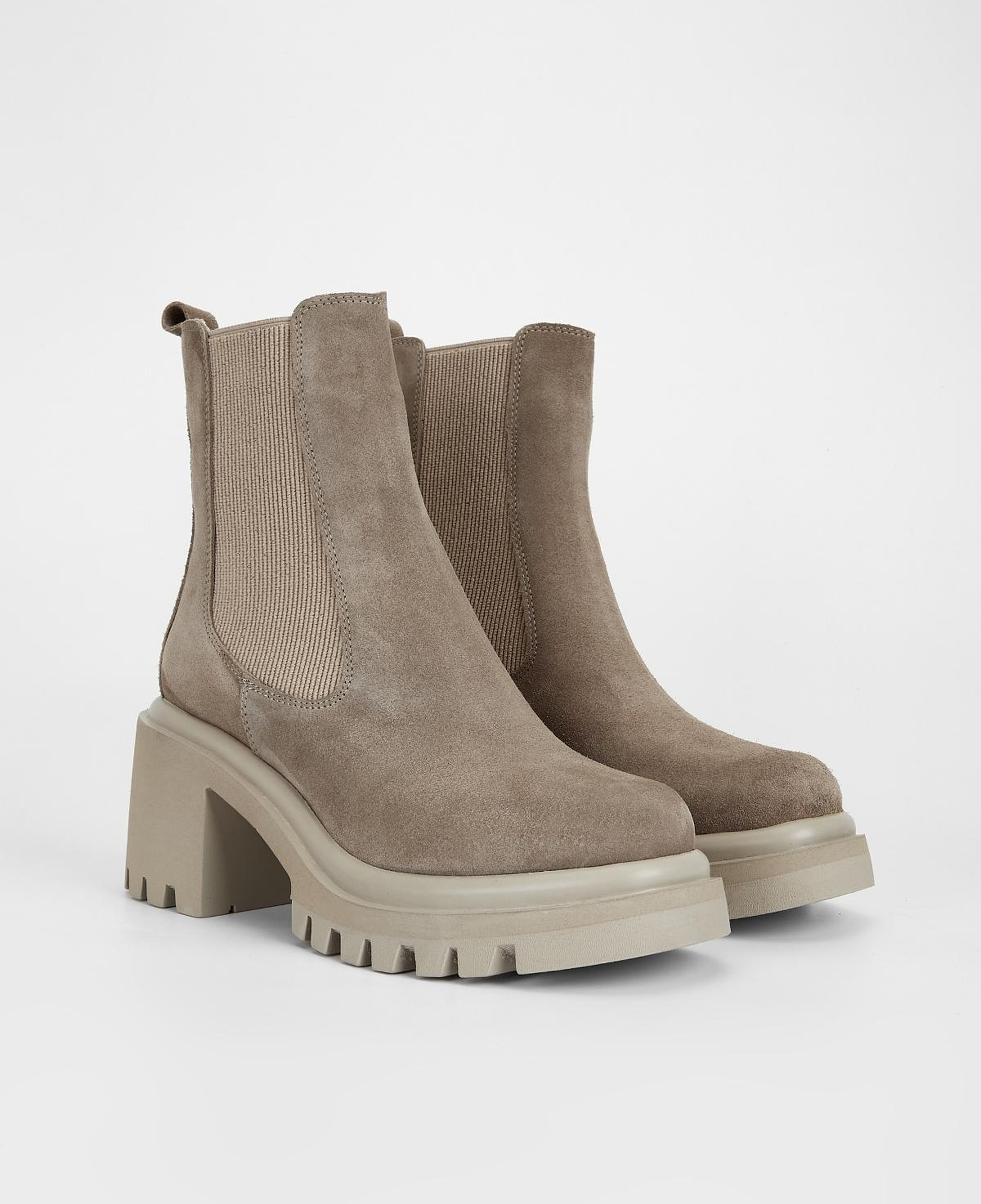 Valmenti Kadın Hakiki Deri Bej Süet Topuklu Bot