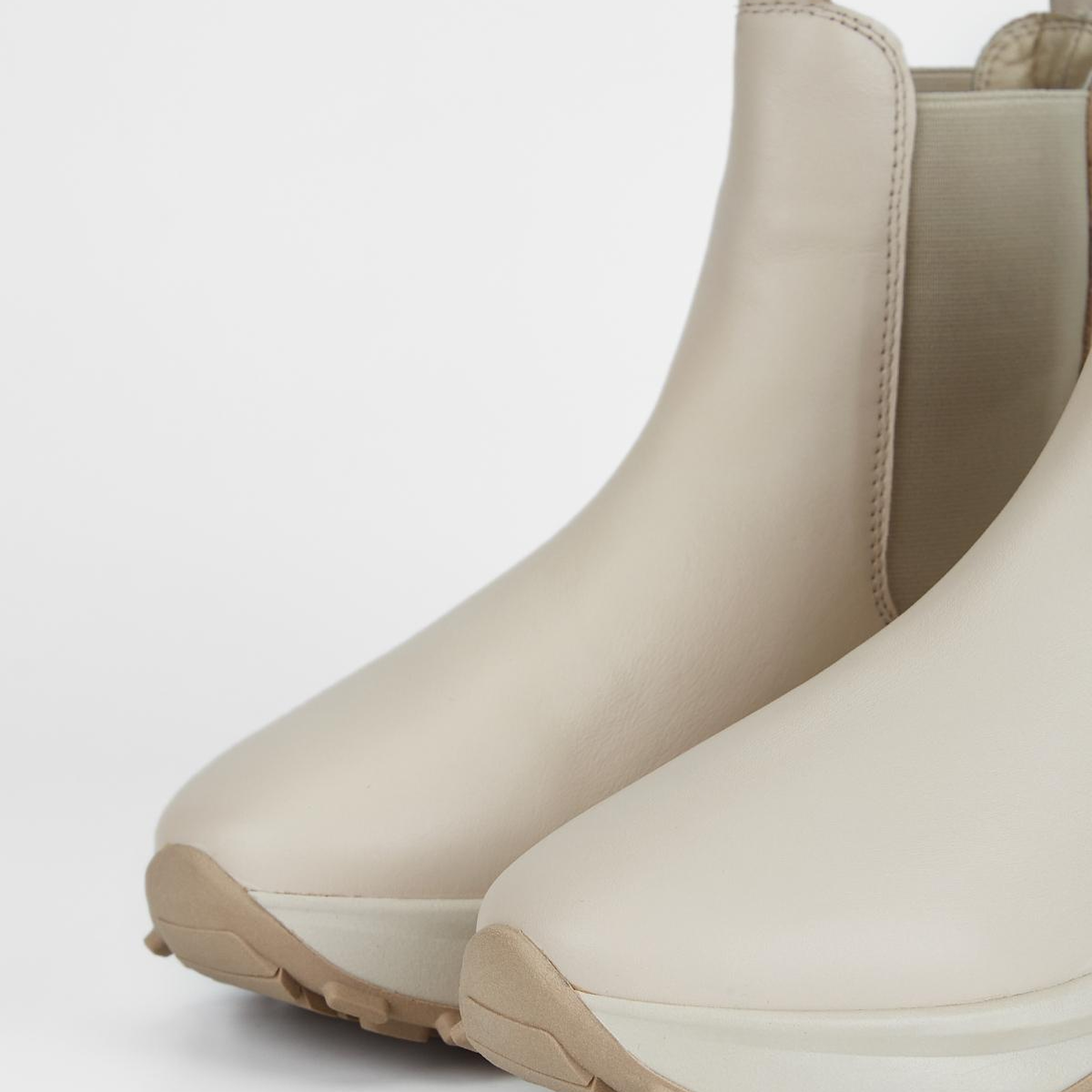 Valmenti Kadın Hakiki Deri Bej Düz Bot