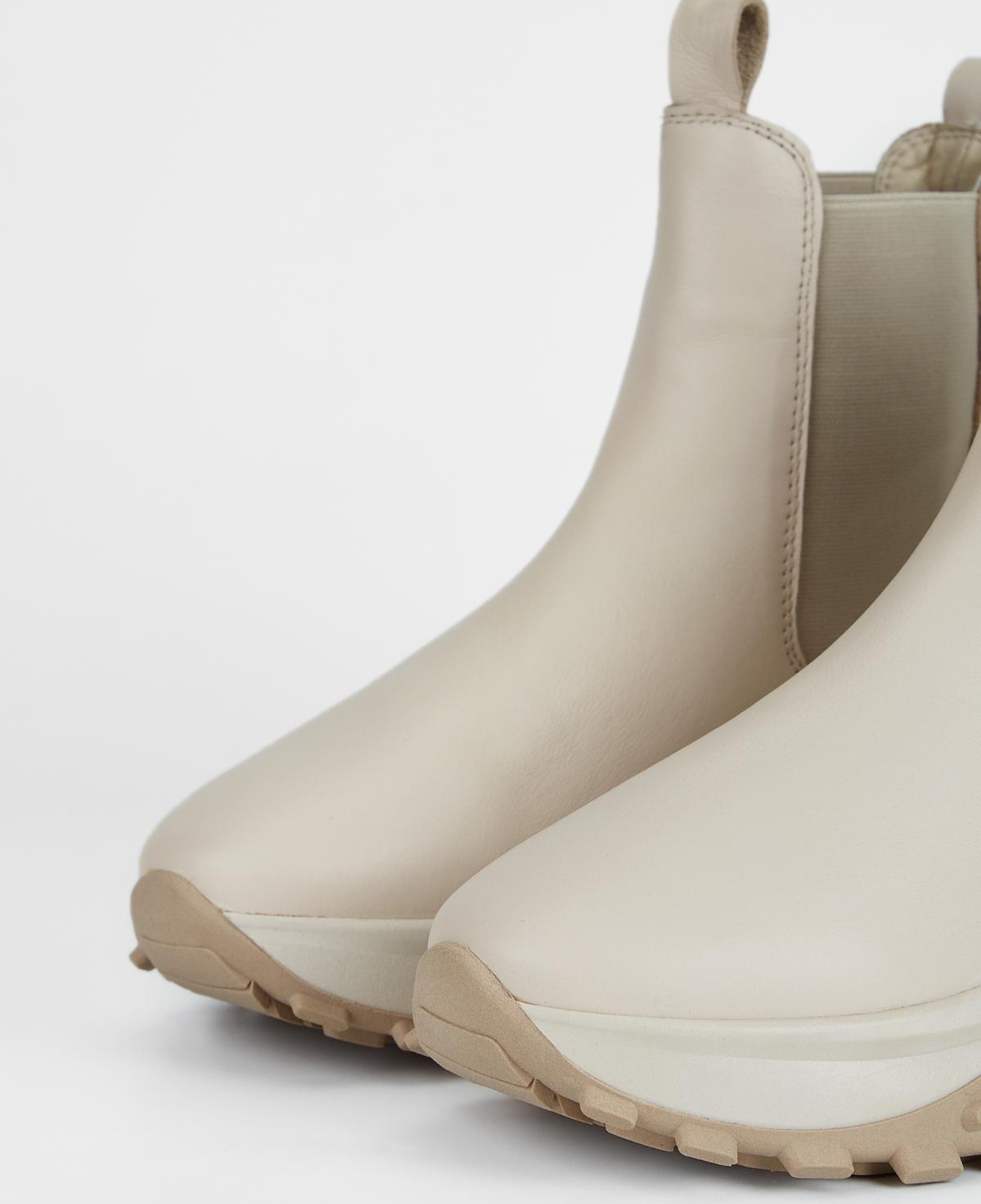 Valmenti Kadın Hakiki Deri Bej Düz Bot