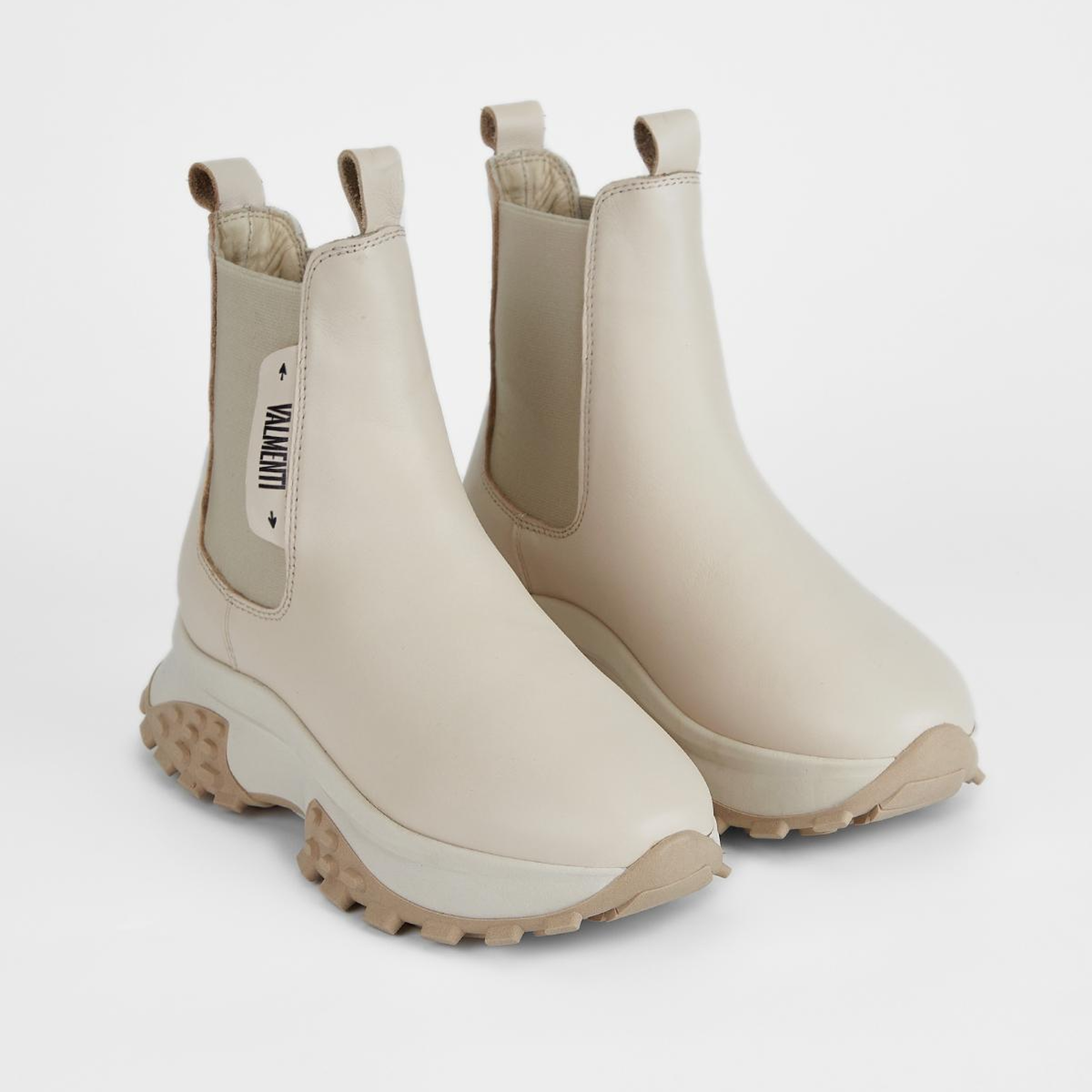 Valmenti Kadın Hakiki Deri Bej Düz Bot