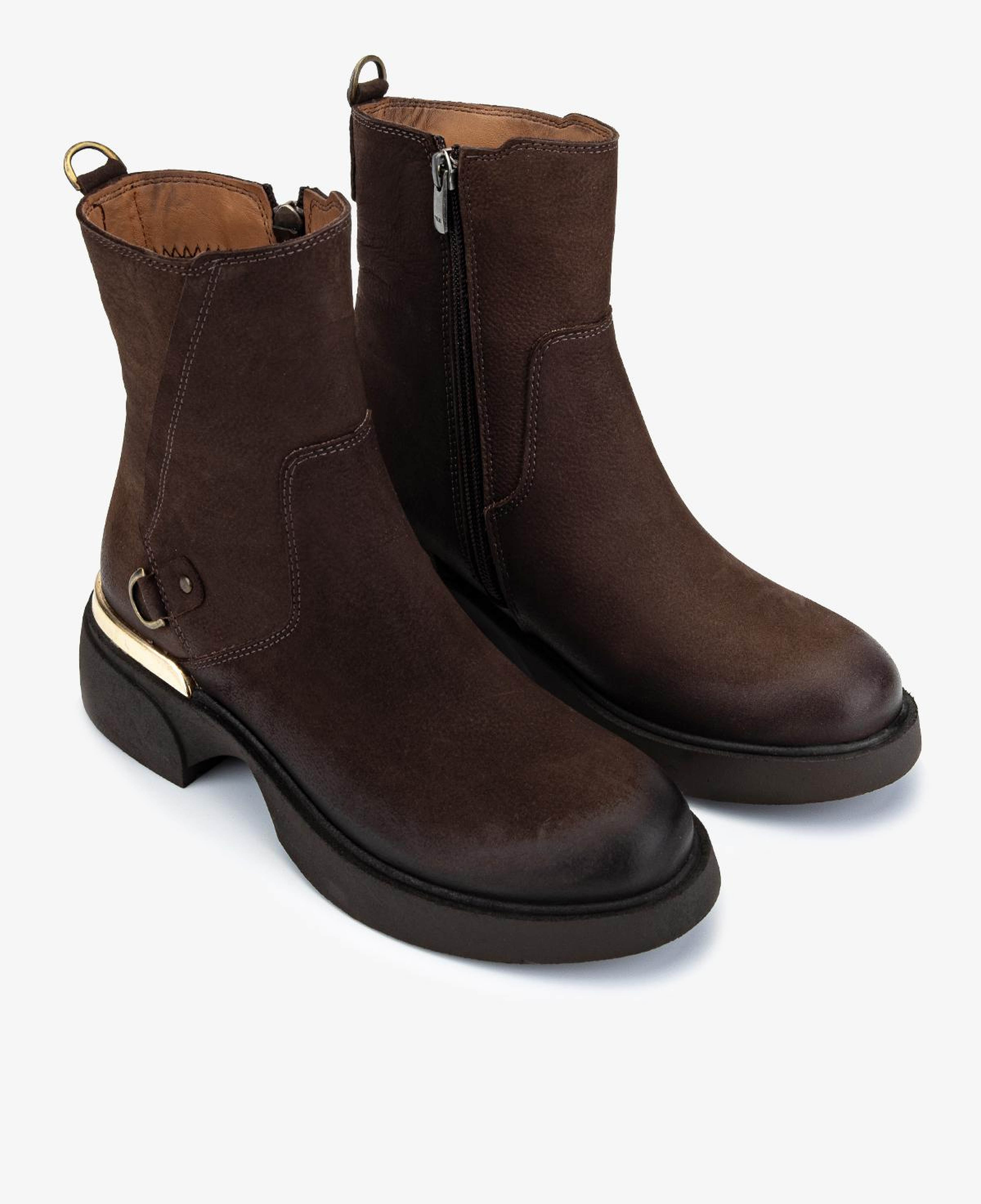 Valmenti Kadın Hakiki Deri Kahverengi Düz Bot