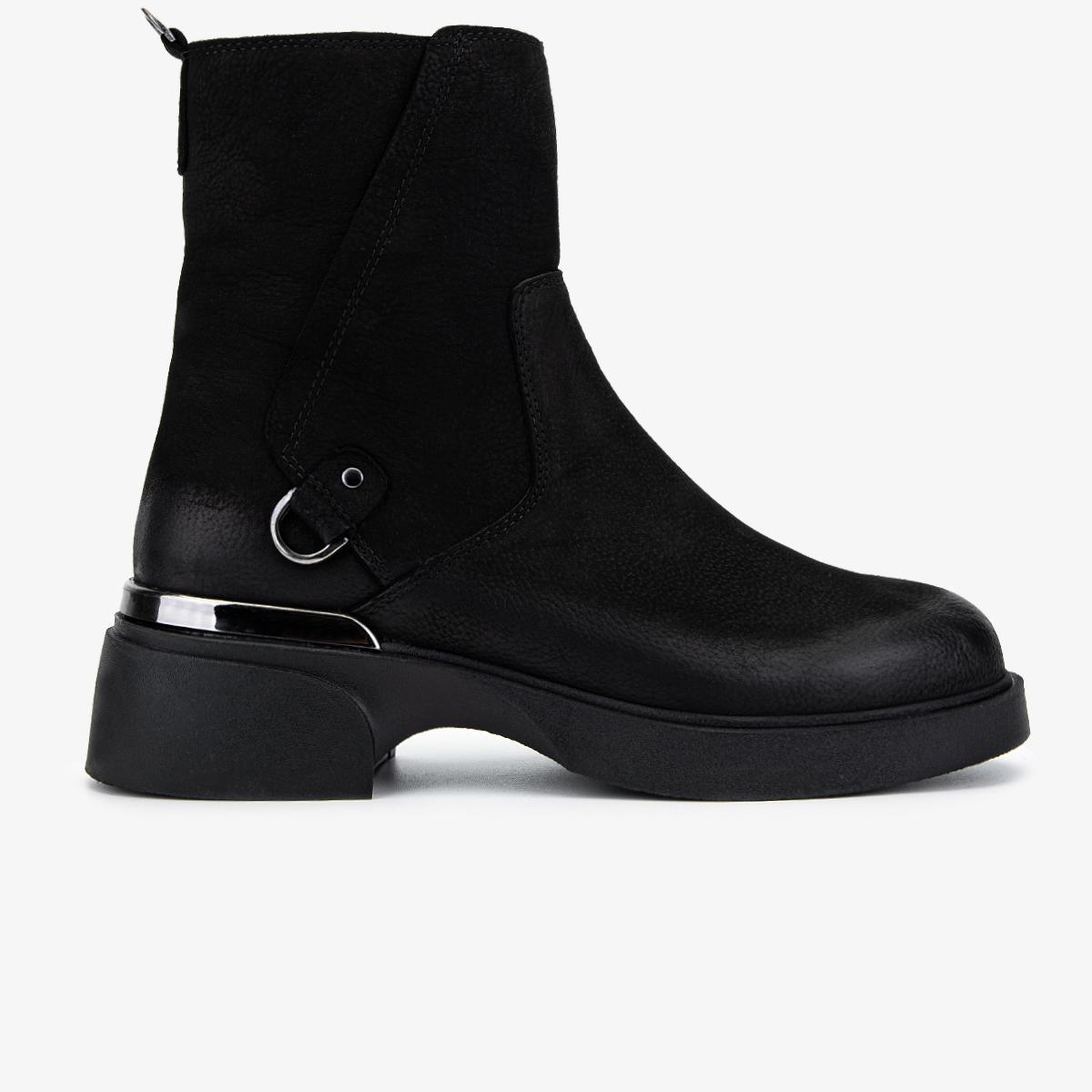 Valmenti Kadın Hakiki Deri Siyah Nubuk Düz Bot