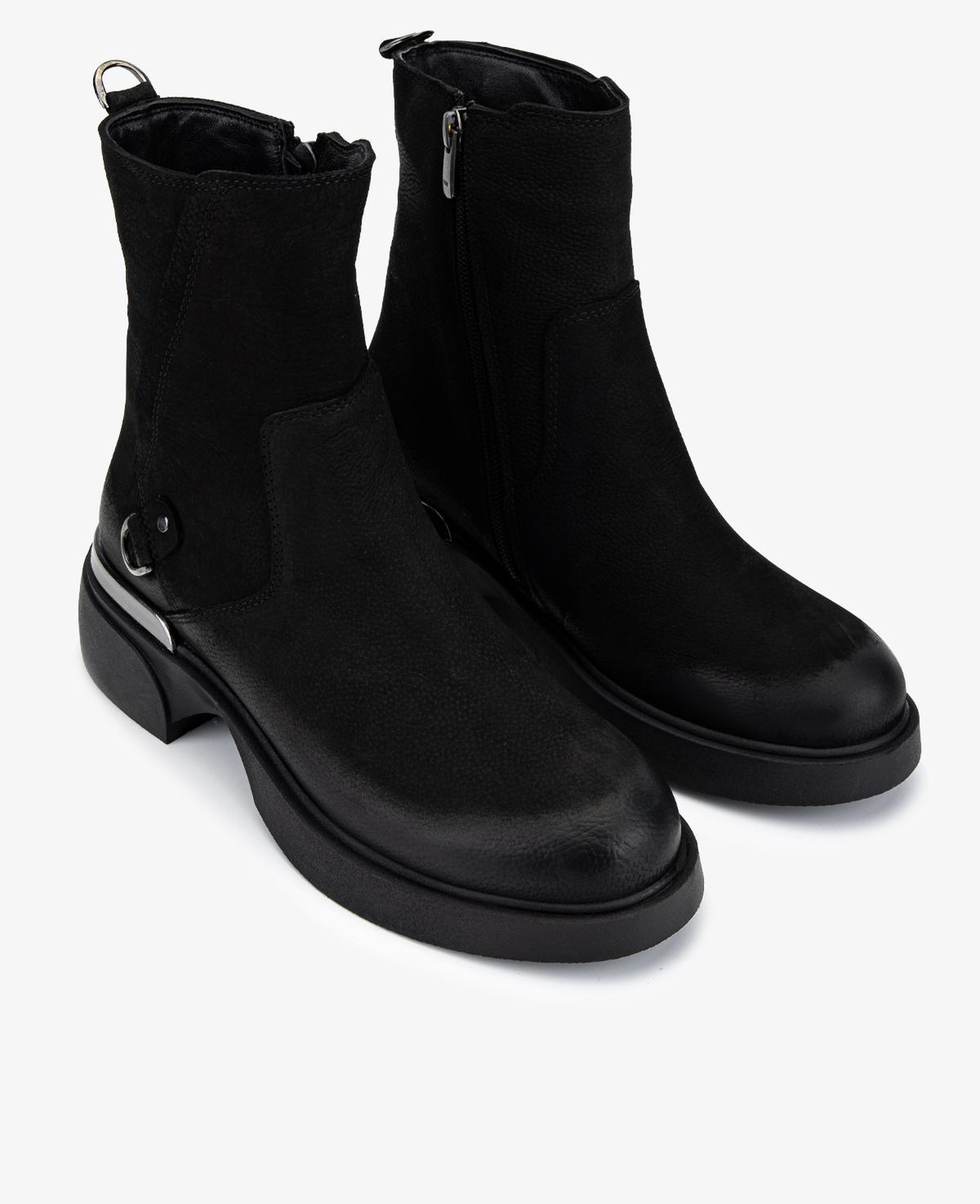 Valmenti Kadın Hakiki Deri Siyah Nubuk Düz Bot