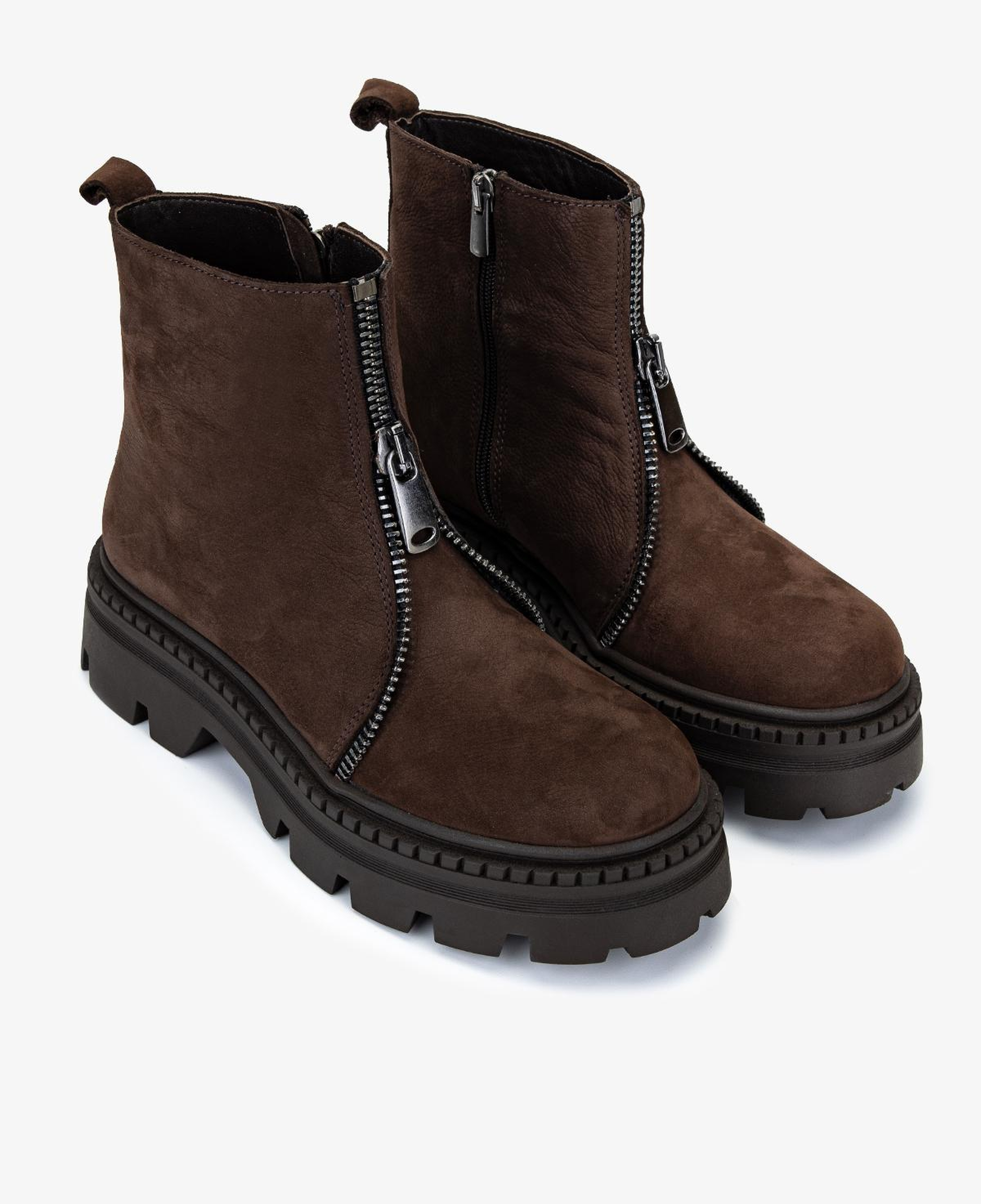 Valmenti Kadın Hakiki Deri Kahverengi Düz Bot