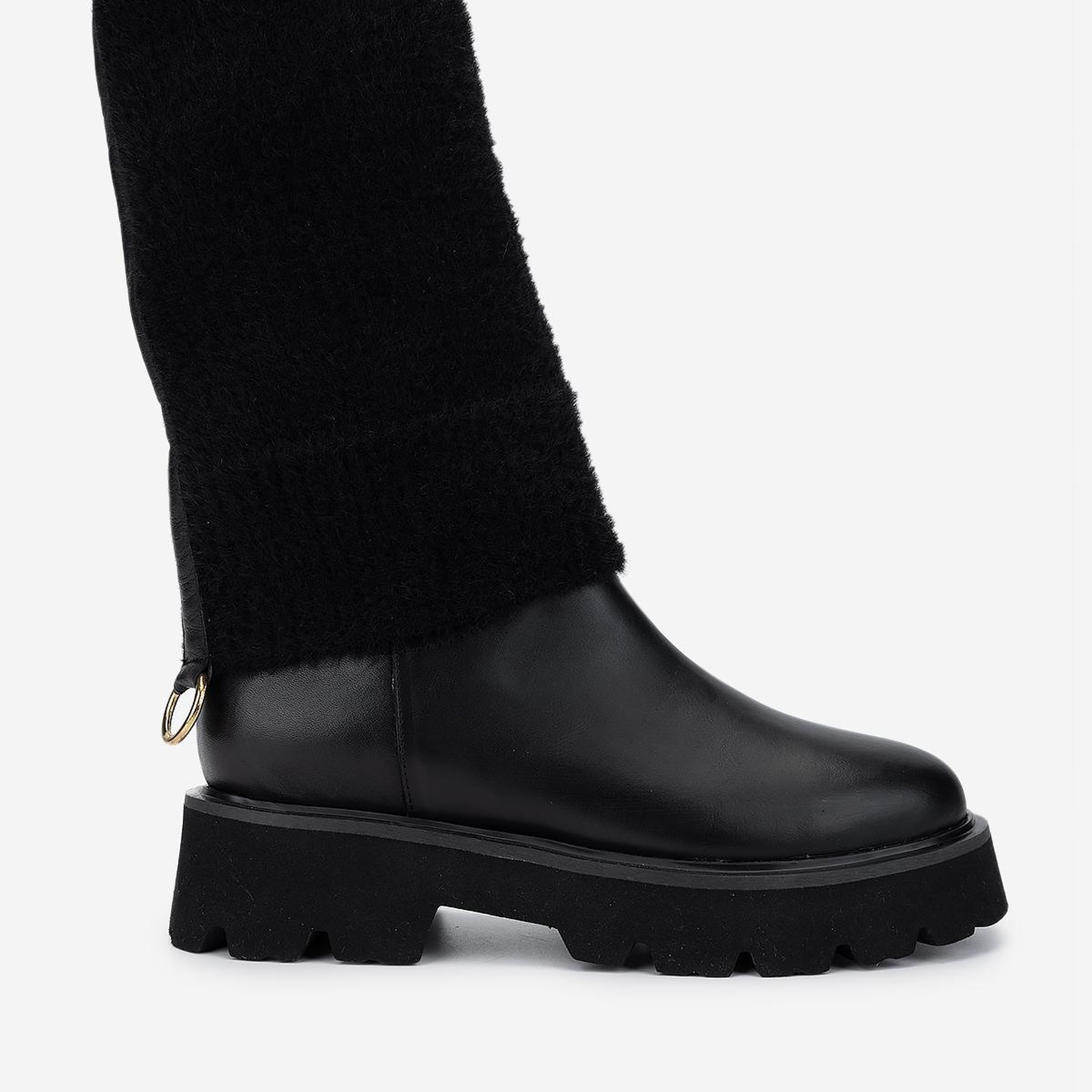 Valmenti Kadın Hakiki Deri Siyah Düz Bot