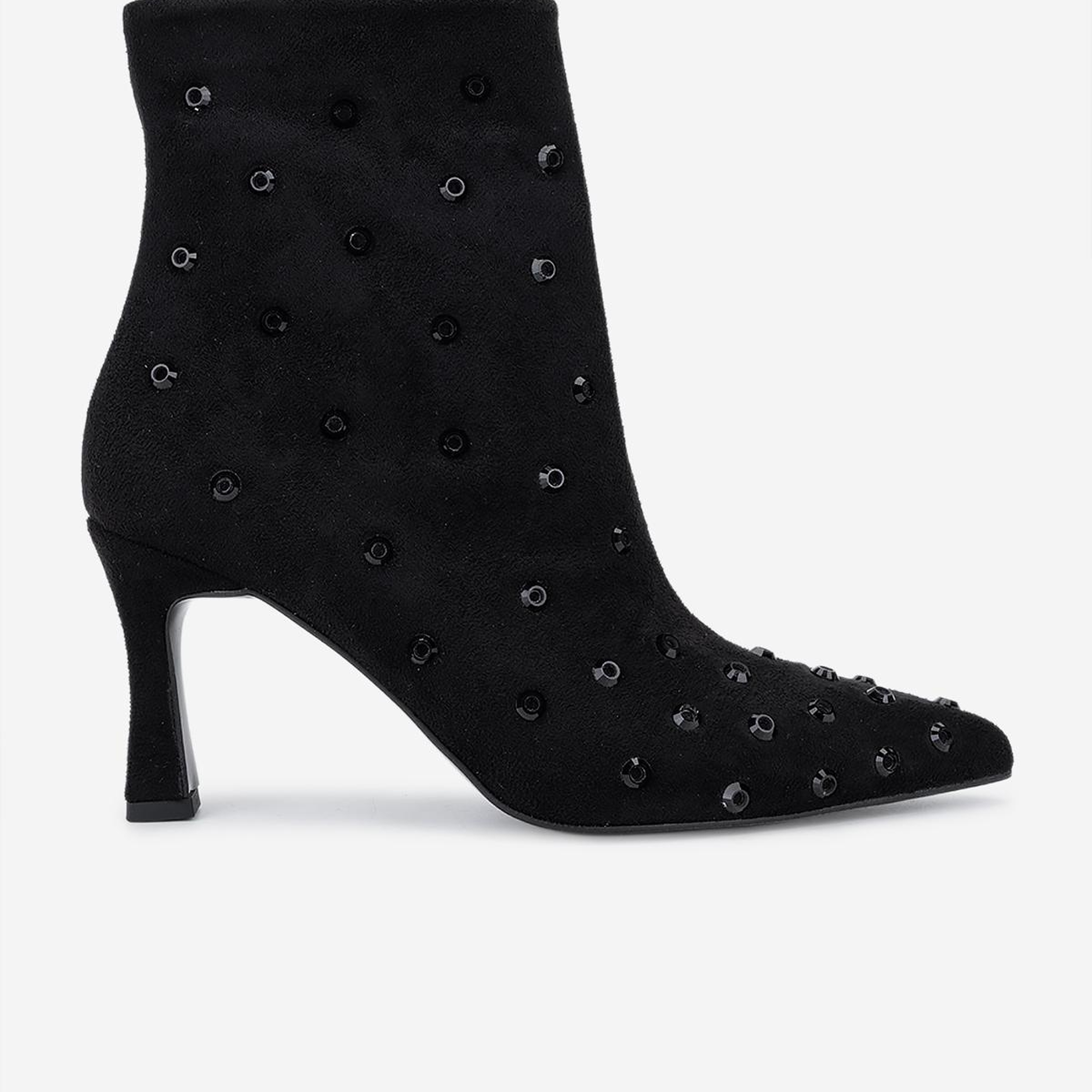 Valmenti Kadın Tekstil Siyah Kadife Topuklu Bot