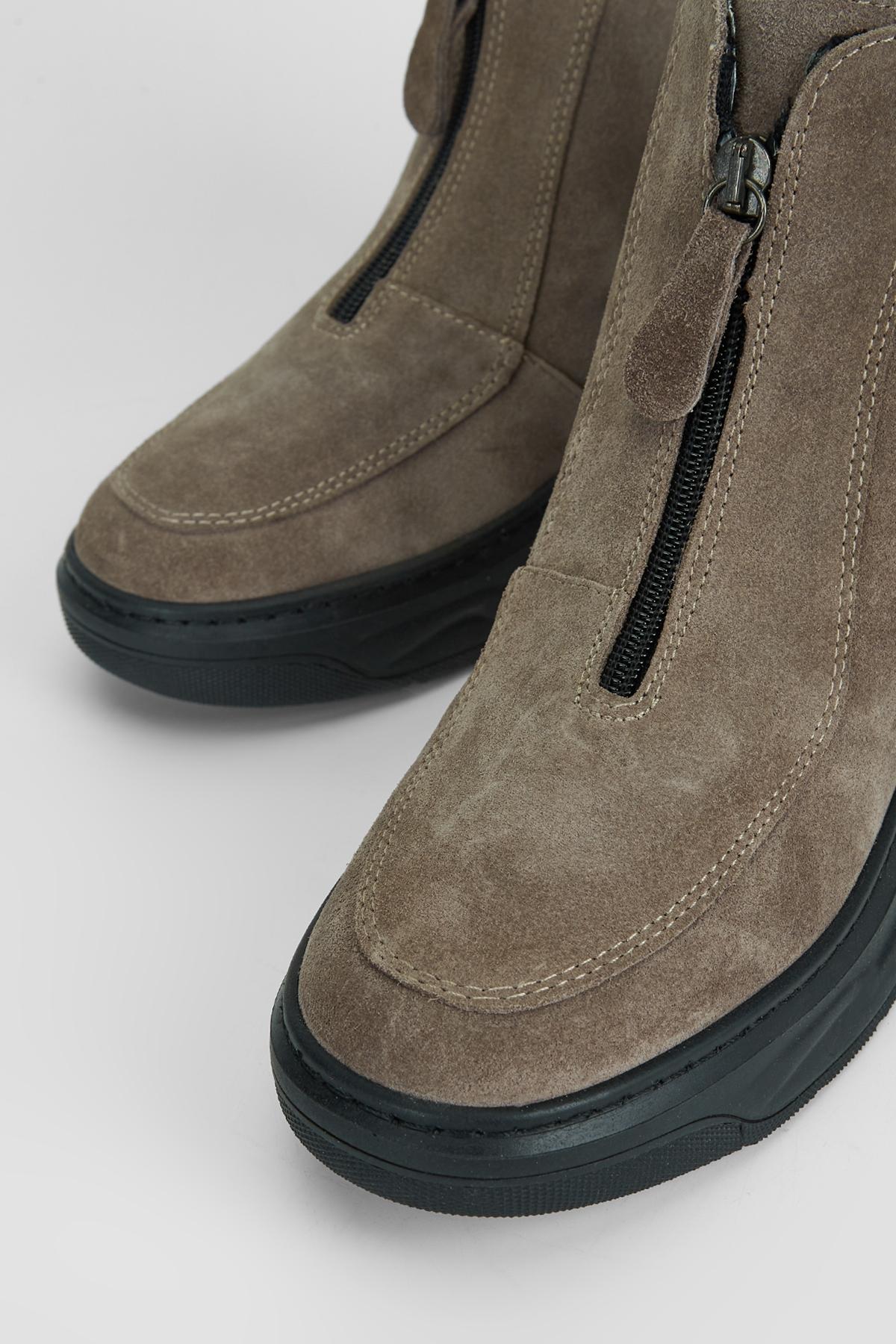 Valmenti Kadın Hakiki Deri Vizon Süet Düz Bot