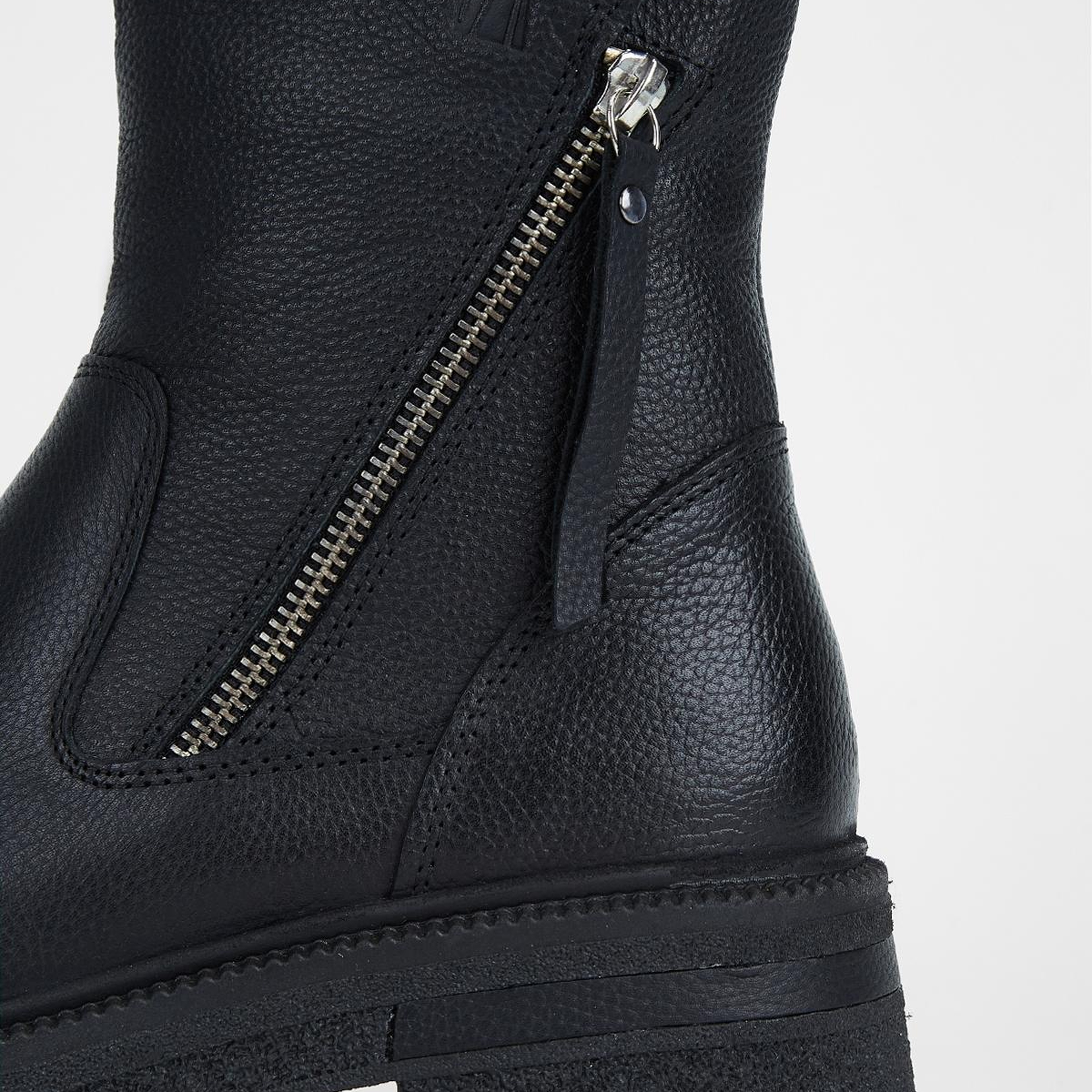 Valmenti Kadın Hakiki Deri Siyah Floter Düz Bot