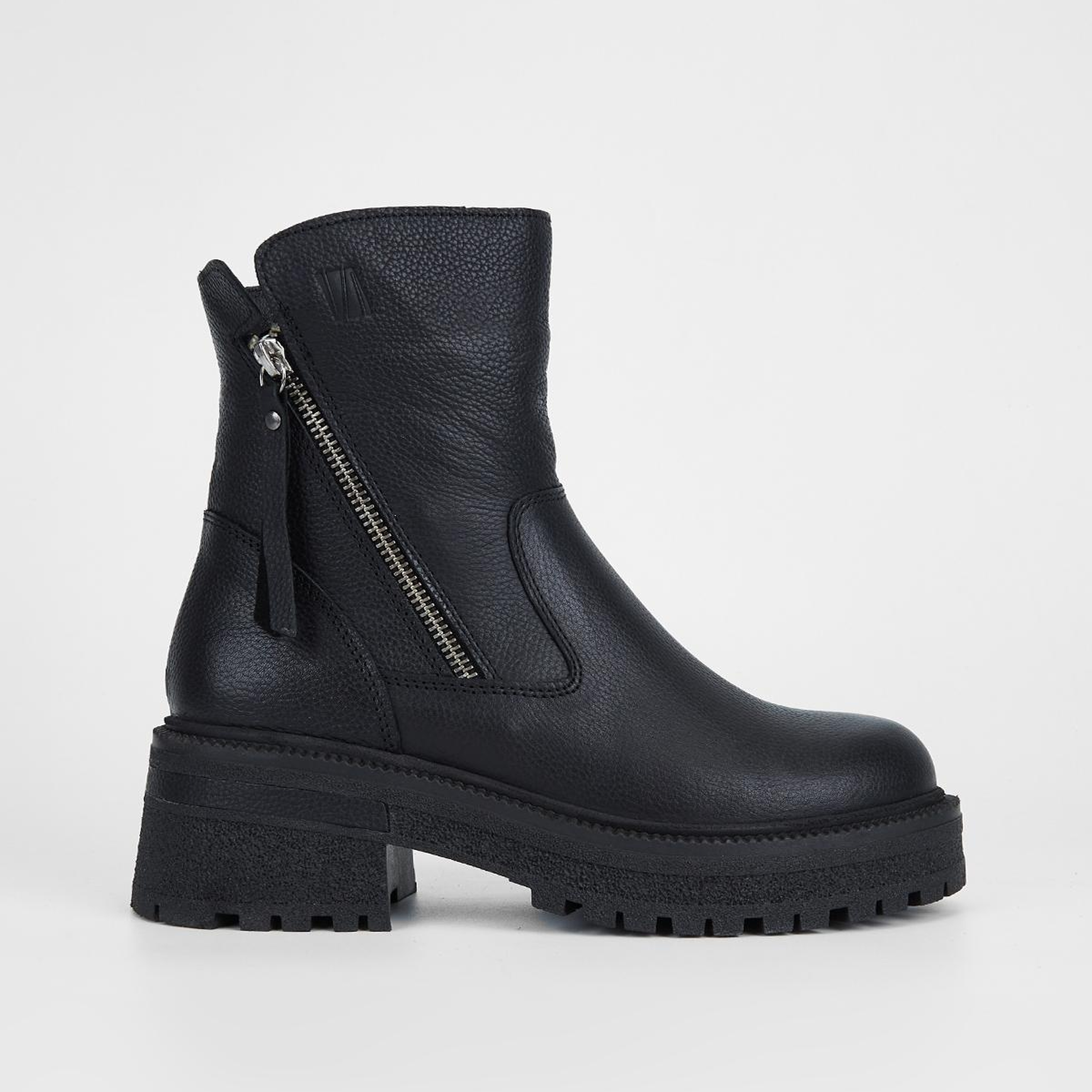 Valmenti Kadın Hakiki Deri Siyah Floter Düz Bot