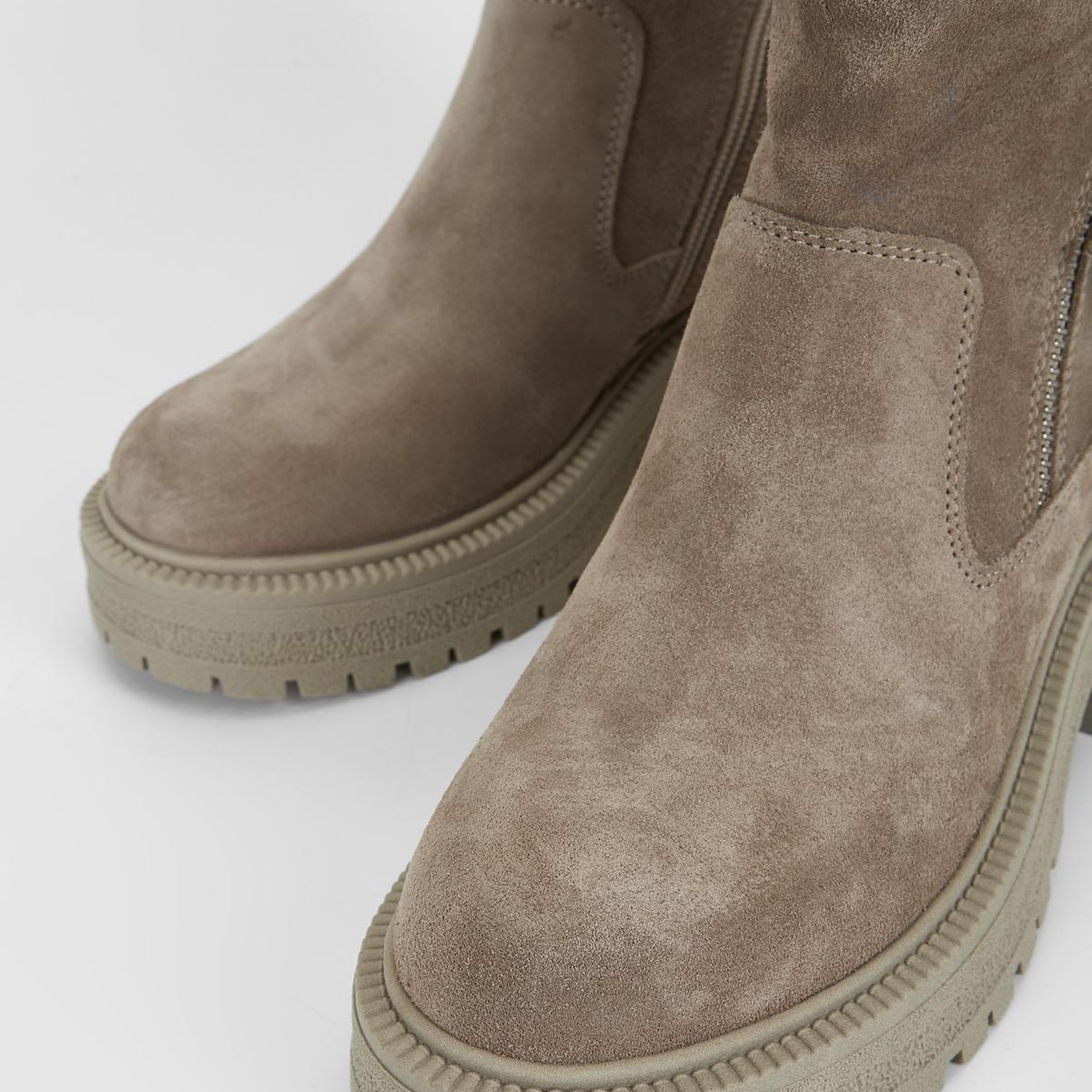 Valmenti Kadın Hakiki Deri Bej Süet Düz Bot