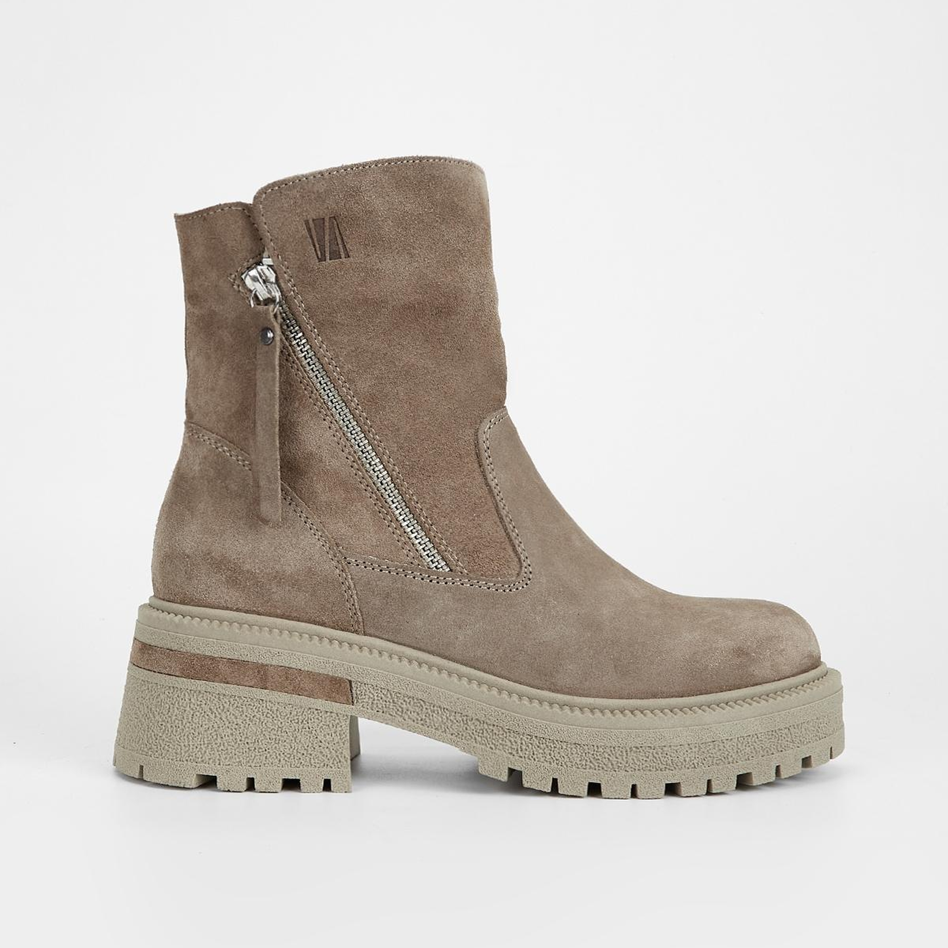 Valmenti Kadın Hakiki Deri Bej Süet Düz Bot
