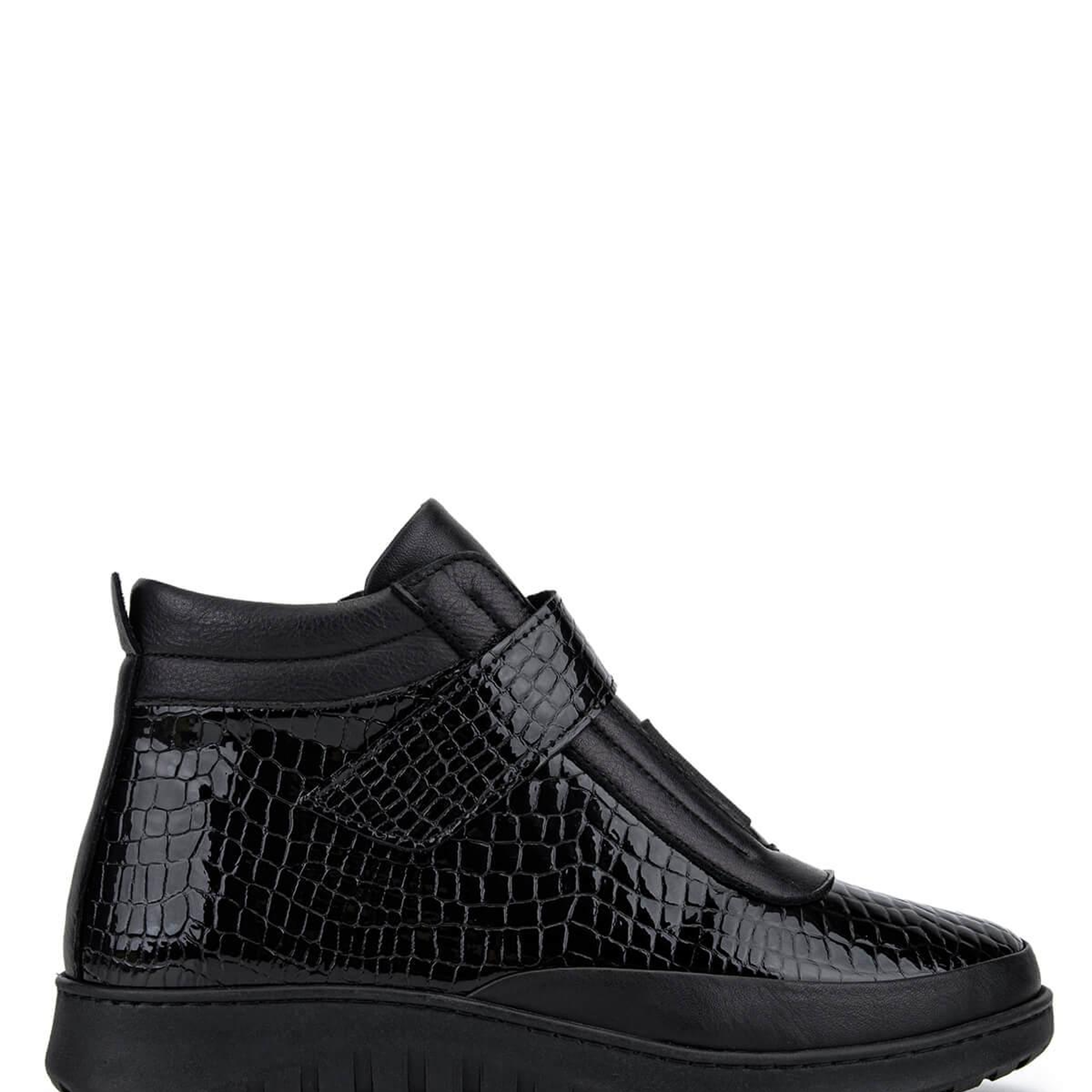 Tamer Tanca Kadın Hakiki Deri Siyah Rugan Kroko Bot