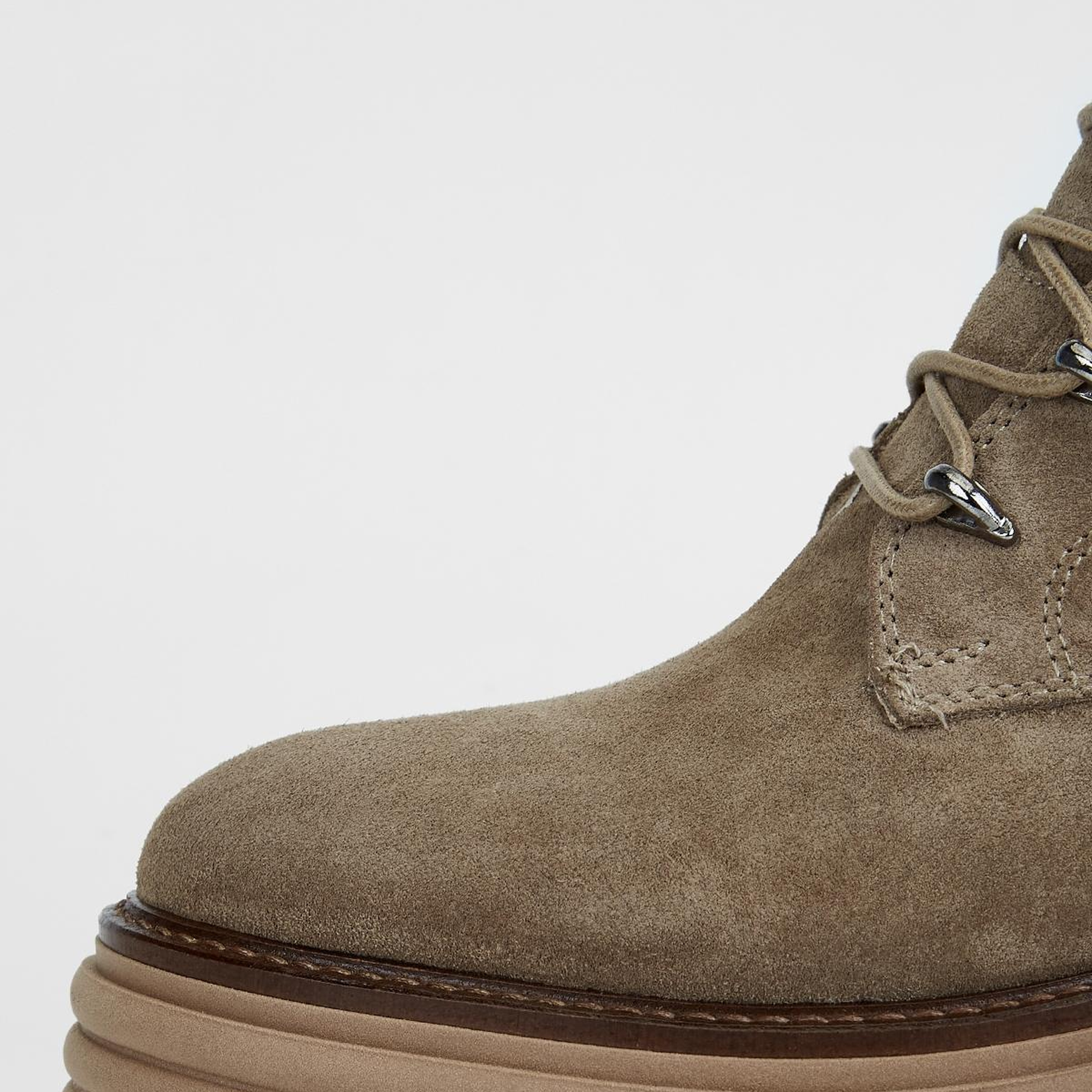 Valmenti Kadın Hakiki Deri Bej Süet Düz Bot