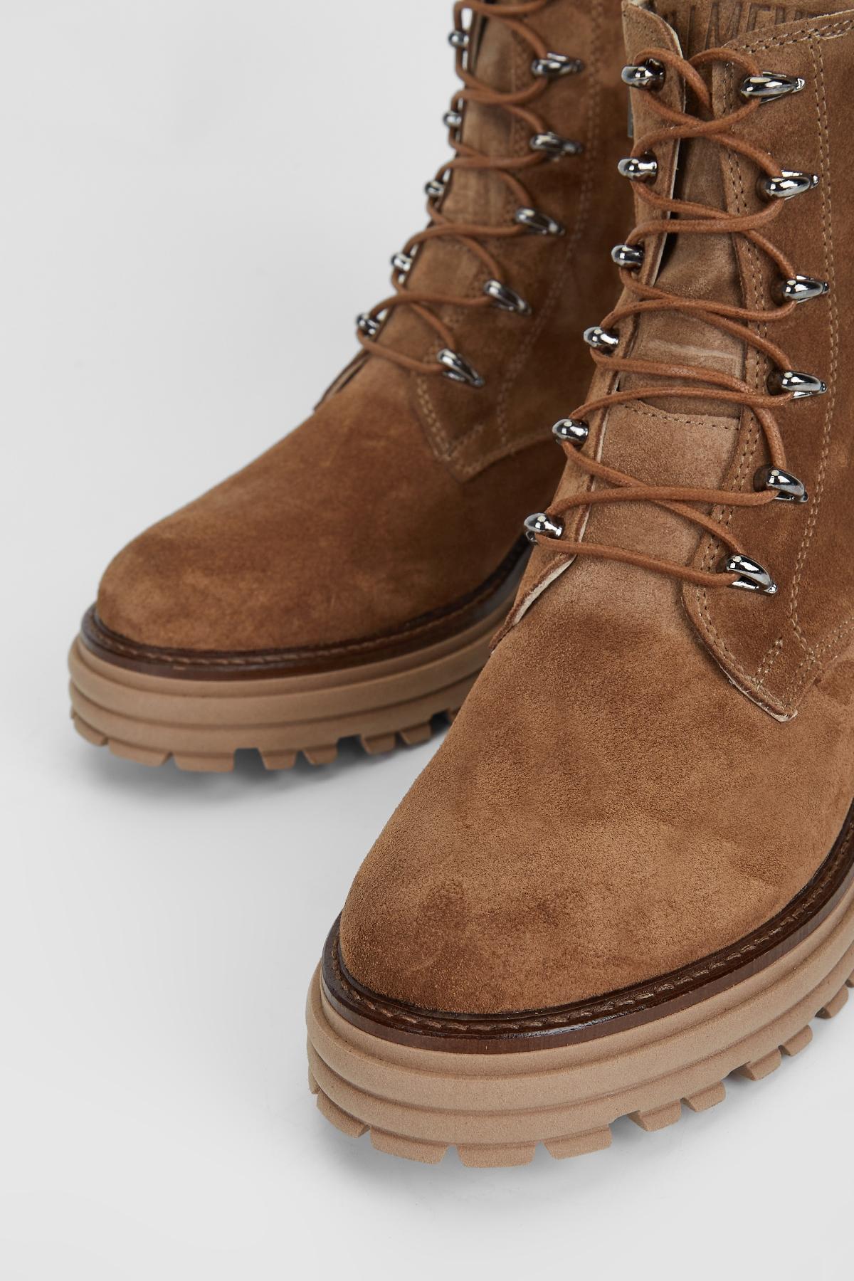 Valmenti Kadın Hakiki Deri Tütün Süet Düz Bot