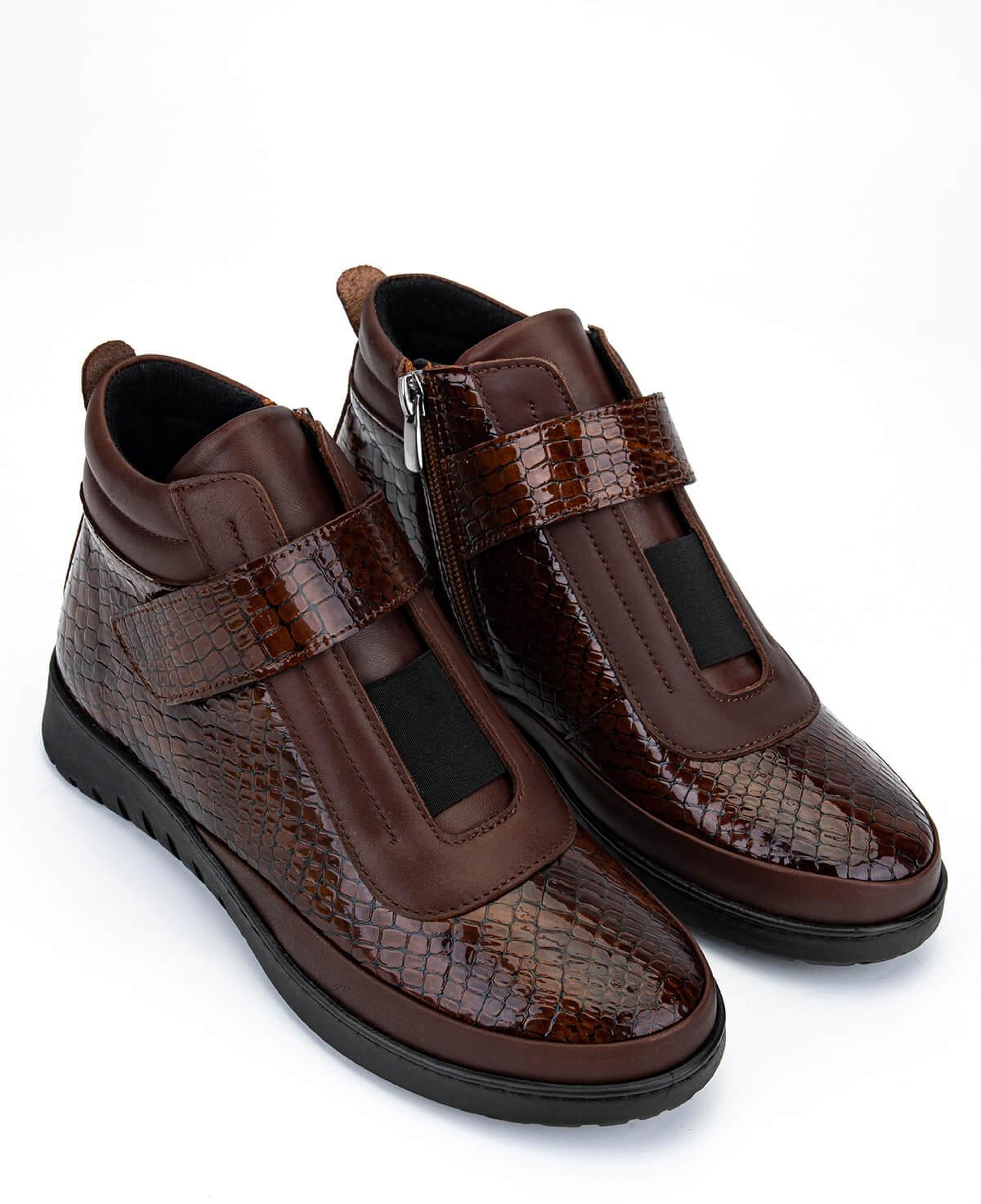 Tamer Tanca Kadın Hakiki Deri Taba Rugan Kroko Bot