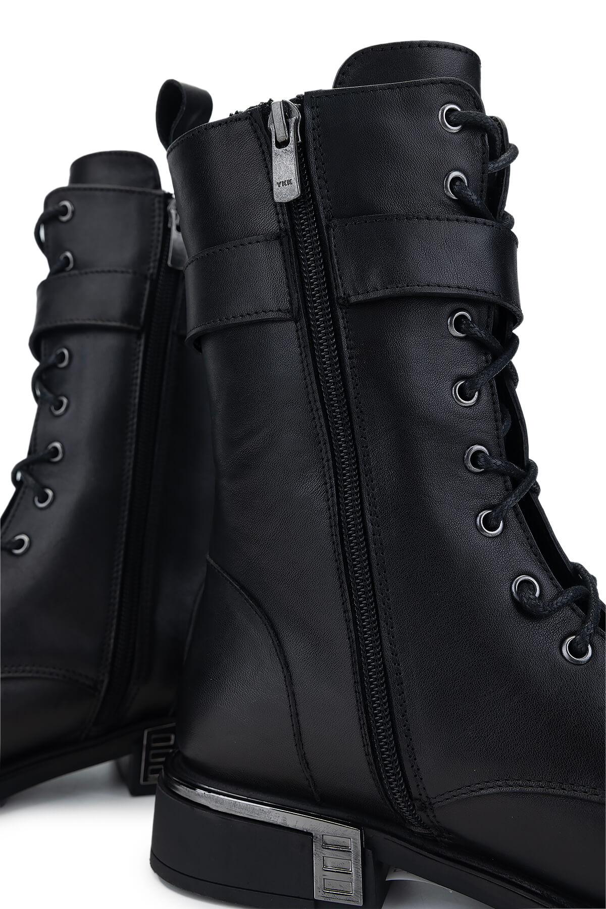 Tamer Tanca Kadın Hakiki Deri Siyah Deri Casual Bot