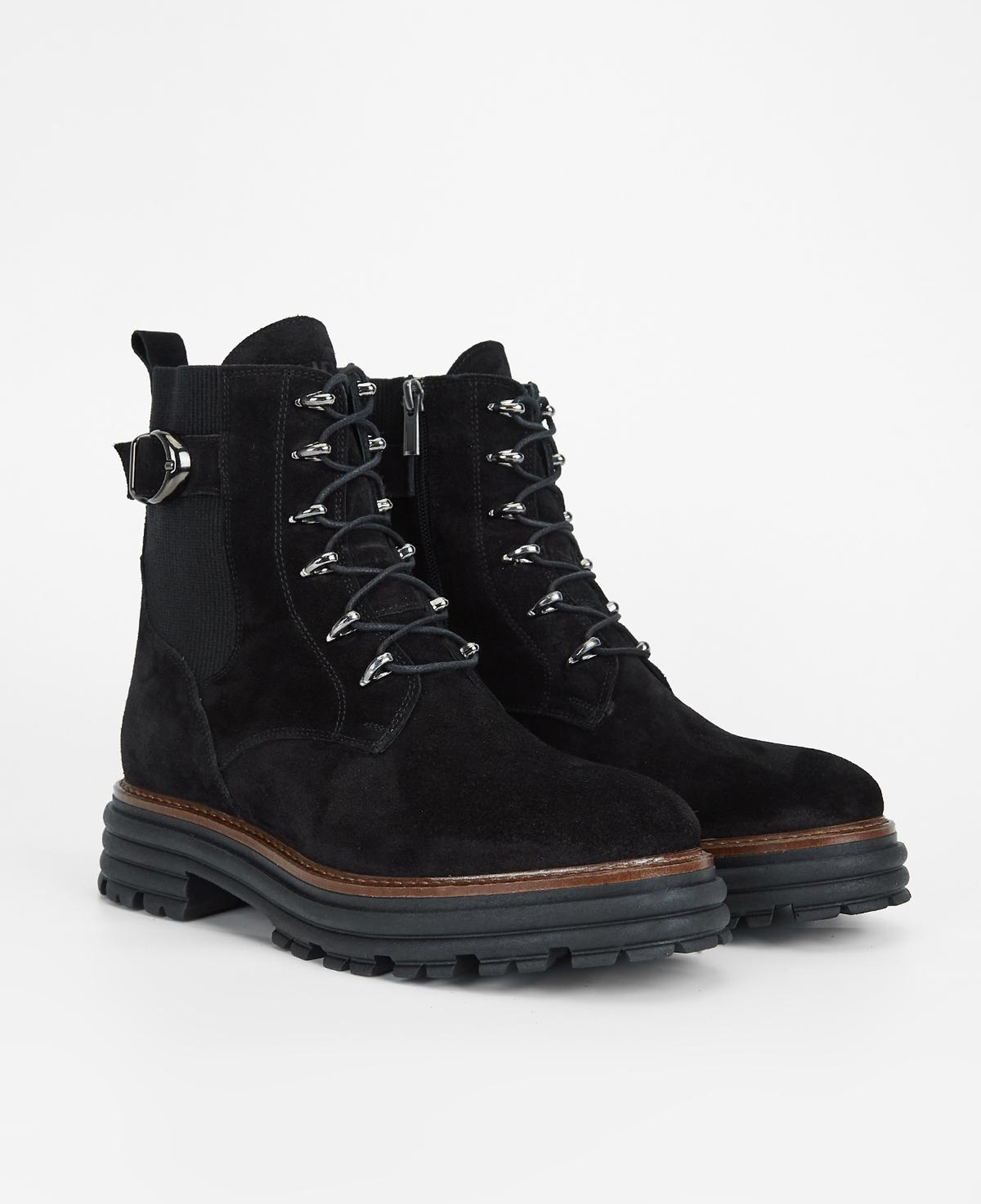 Valmenti Kadın Hakiki Deri Siyah Süet Düz Bot