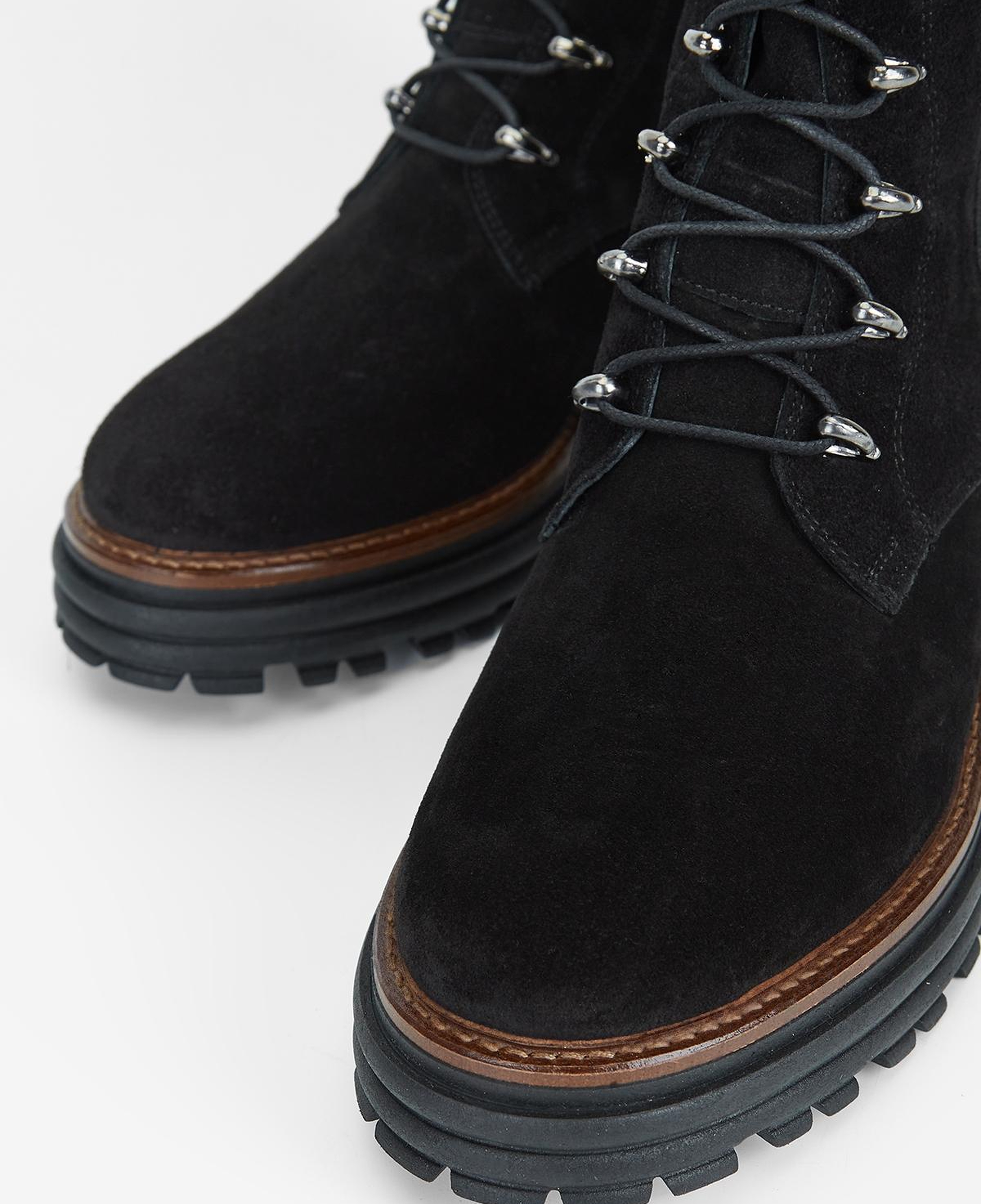 Valmenti Kadın Hakiki Deri Siyah Süet Düz Bot