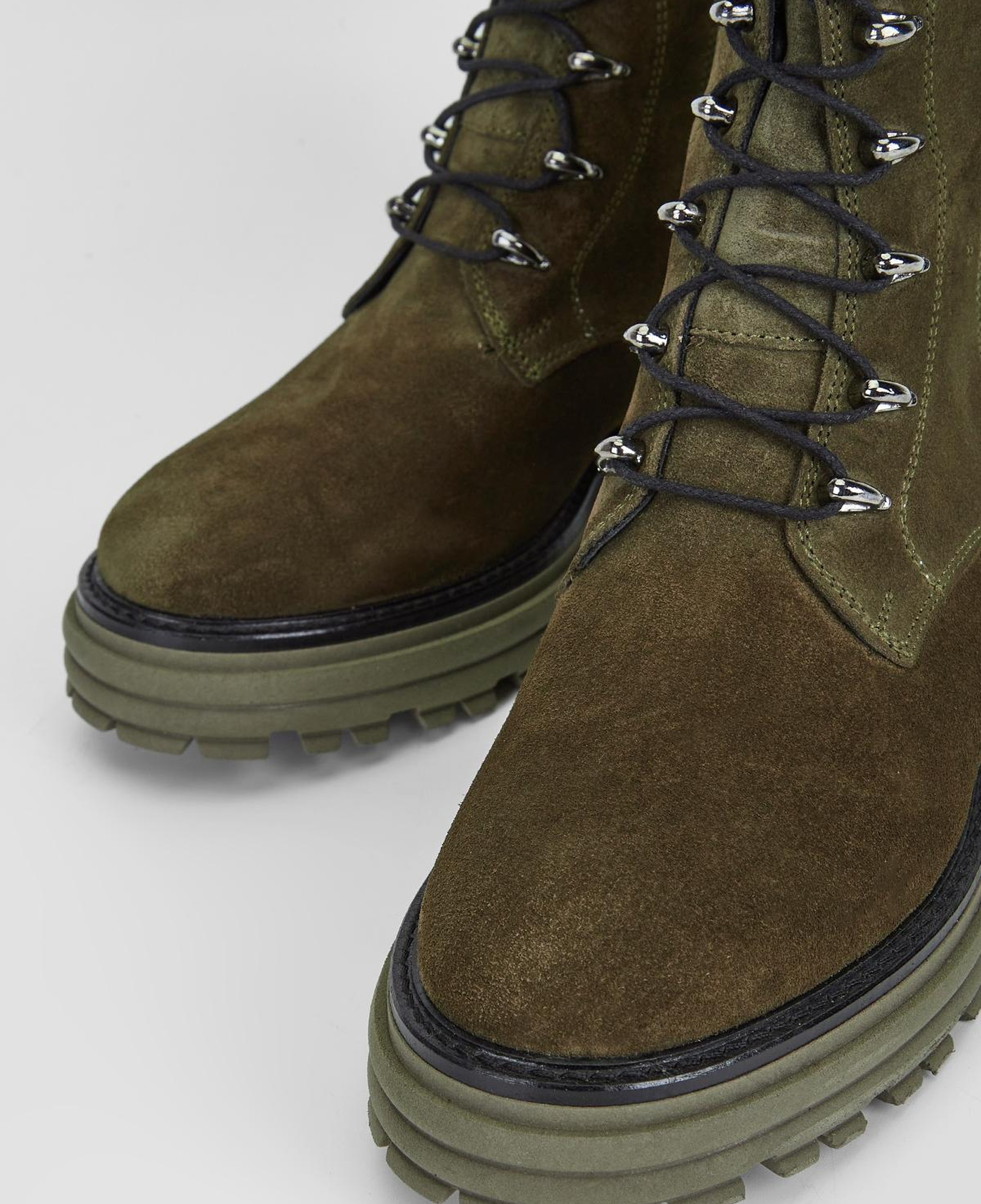 Valmenti Kadın Hakiki Deri Haki Süet Düz Bot