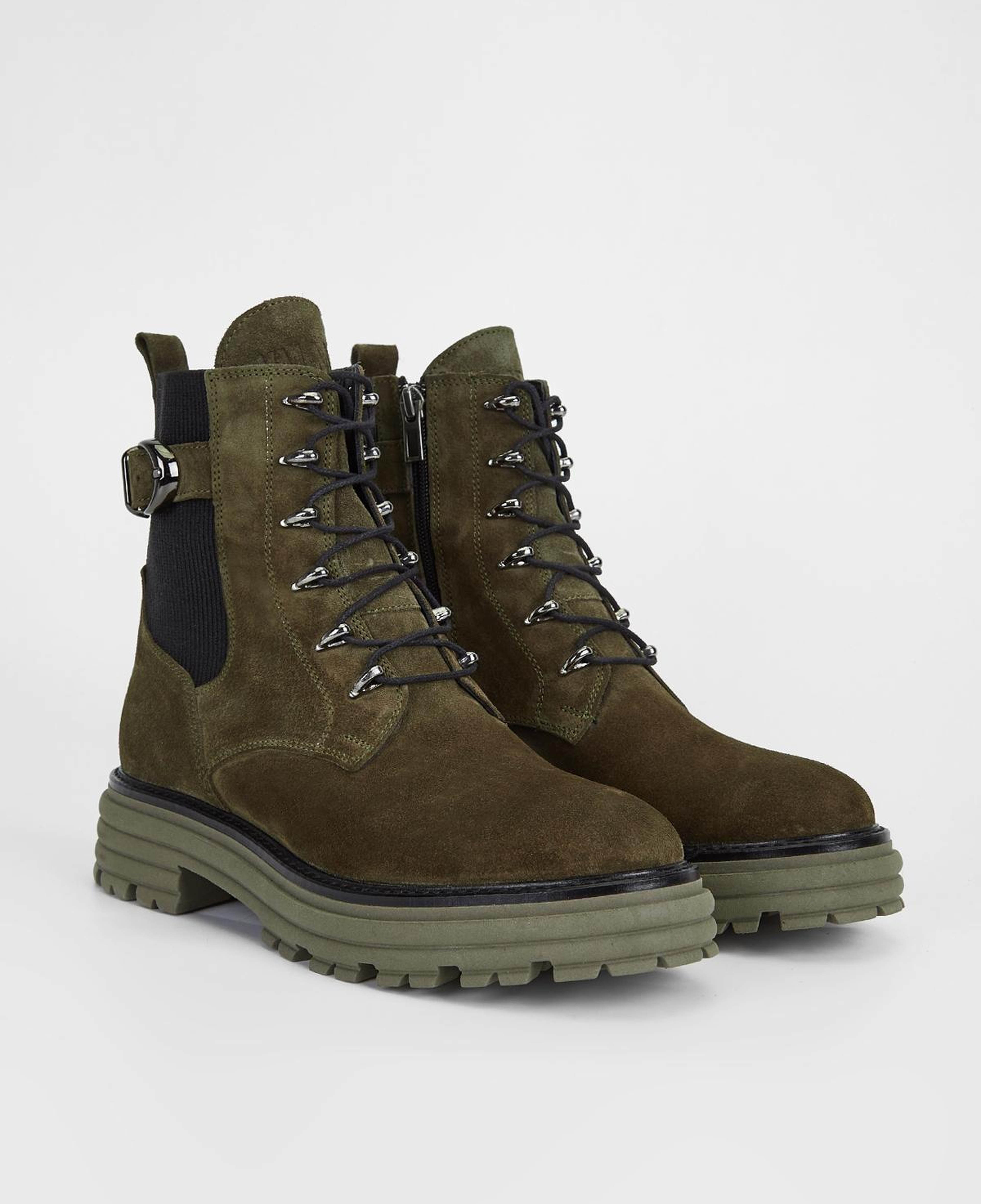 Valmenti Kadın Hakiki Deri Haki Süet Düz Bot