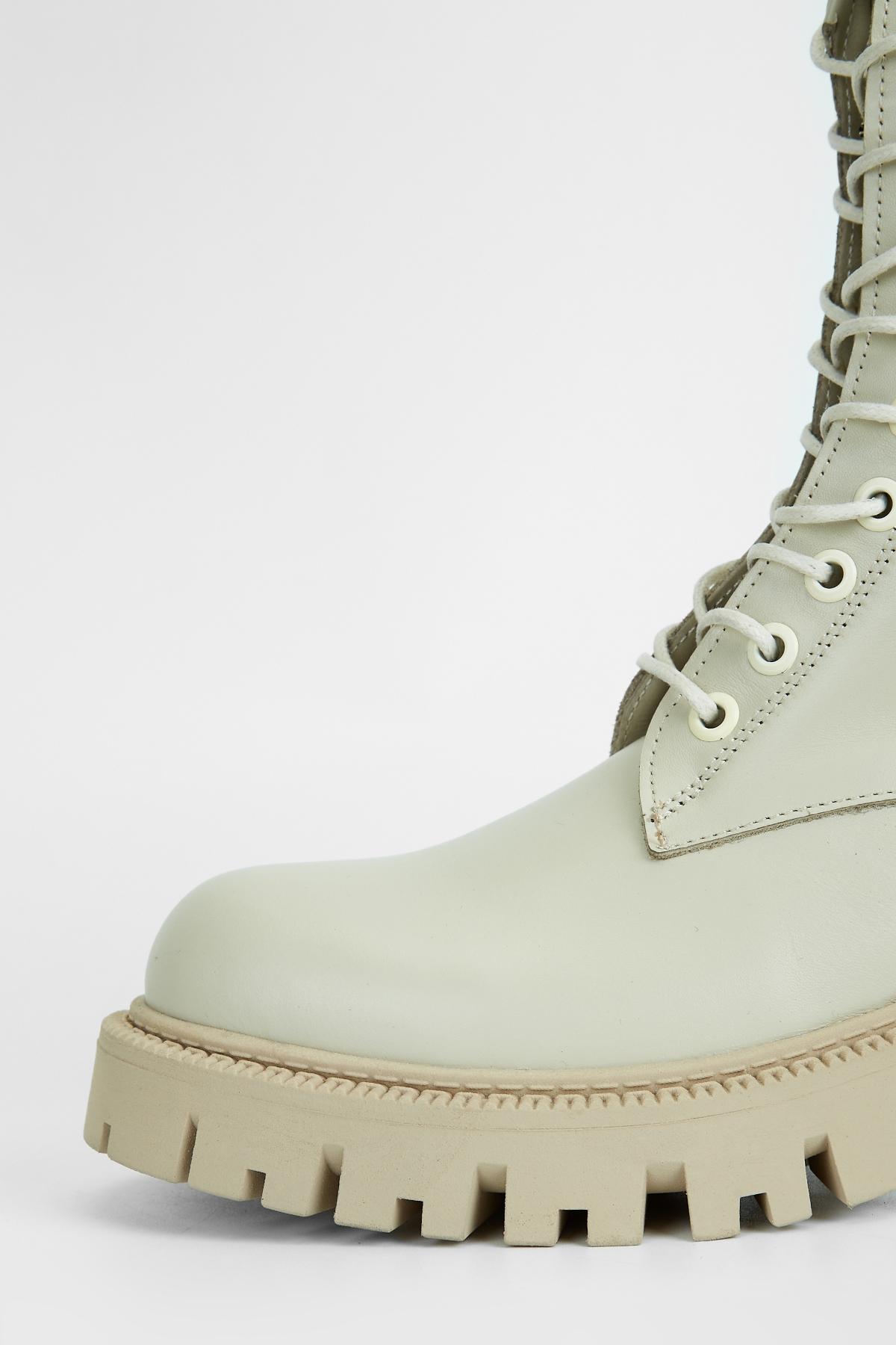 Valmenti Kadın Hakiki Deri Bej Düz Bot