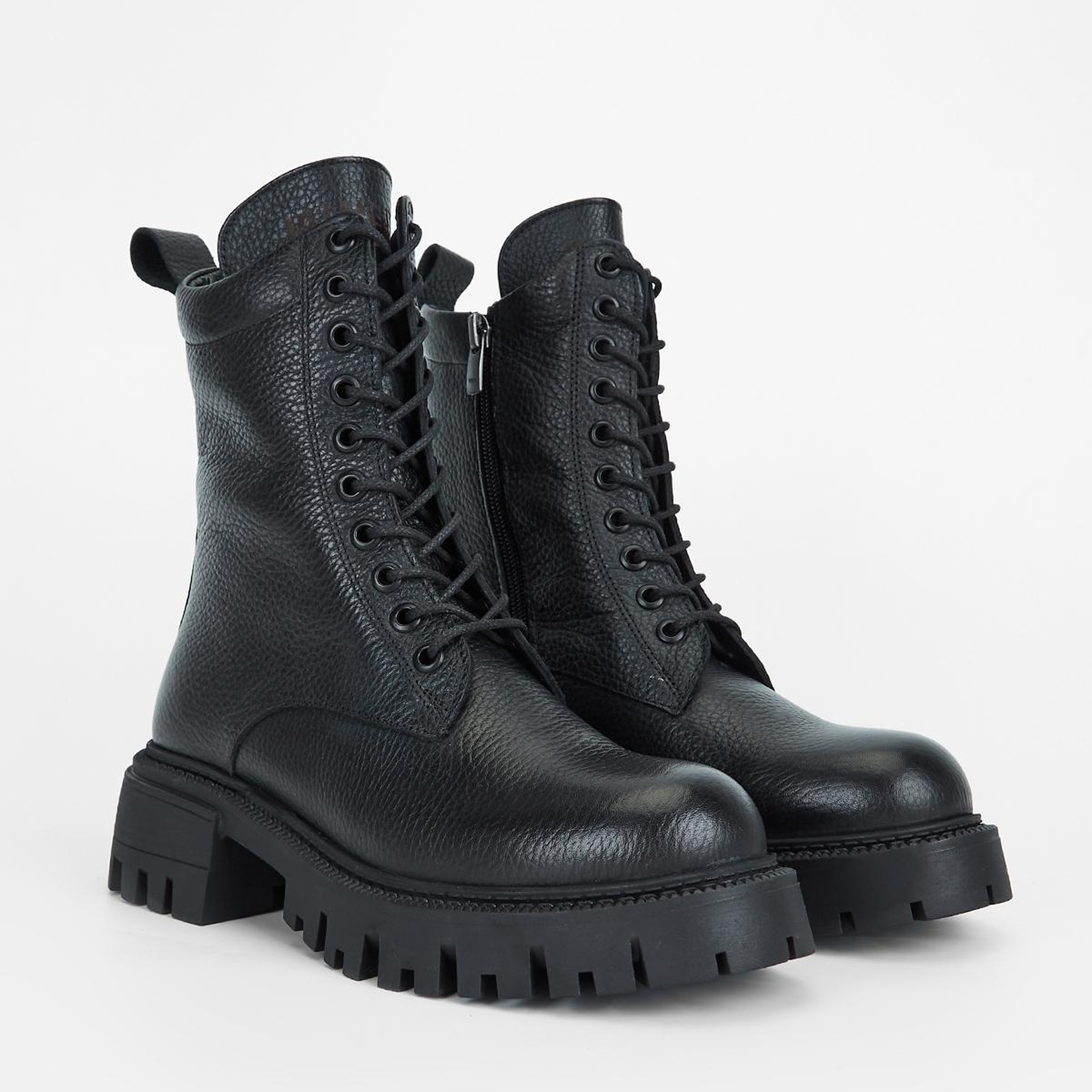 Valmenti Kadın Hakiki Deri Siyah Floter Düz Bot