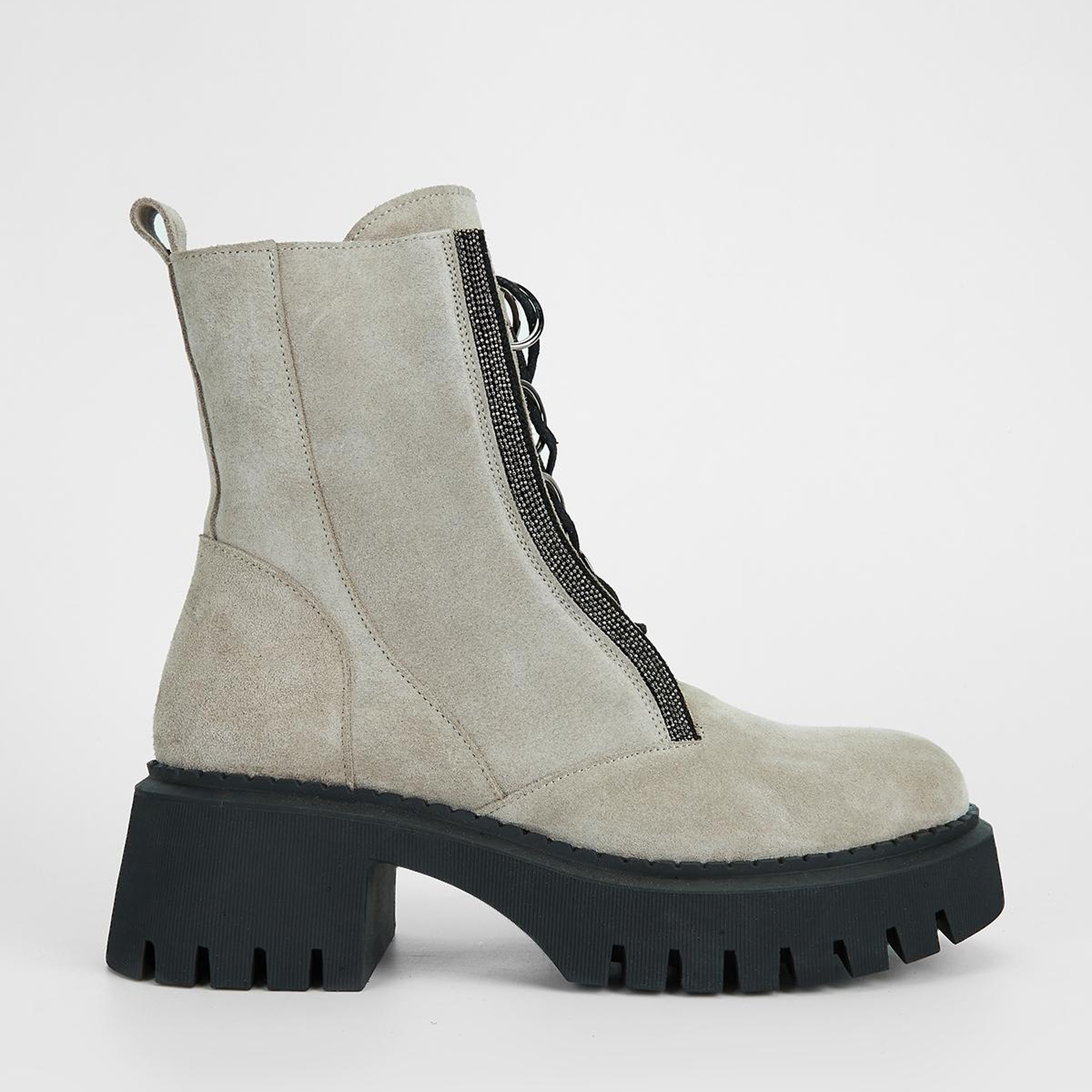 Valmenti Kadın Hakiki Deri Bej Süet Topuklu Bot