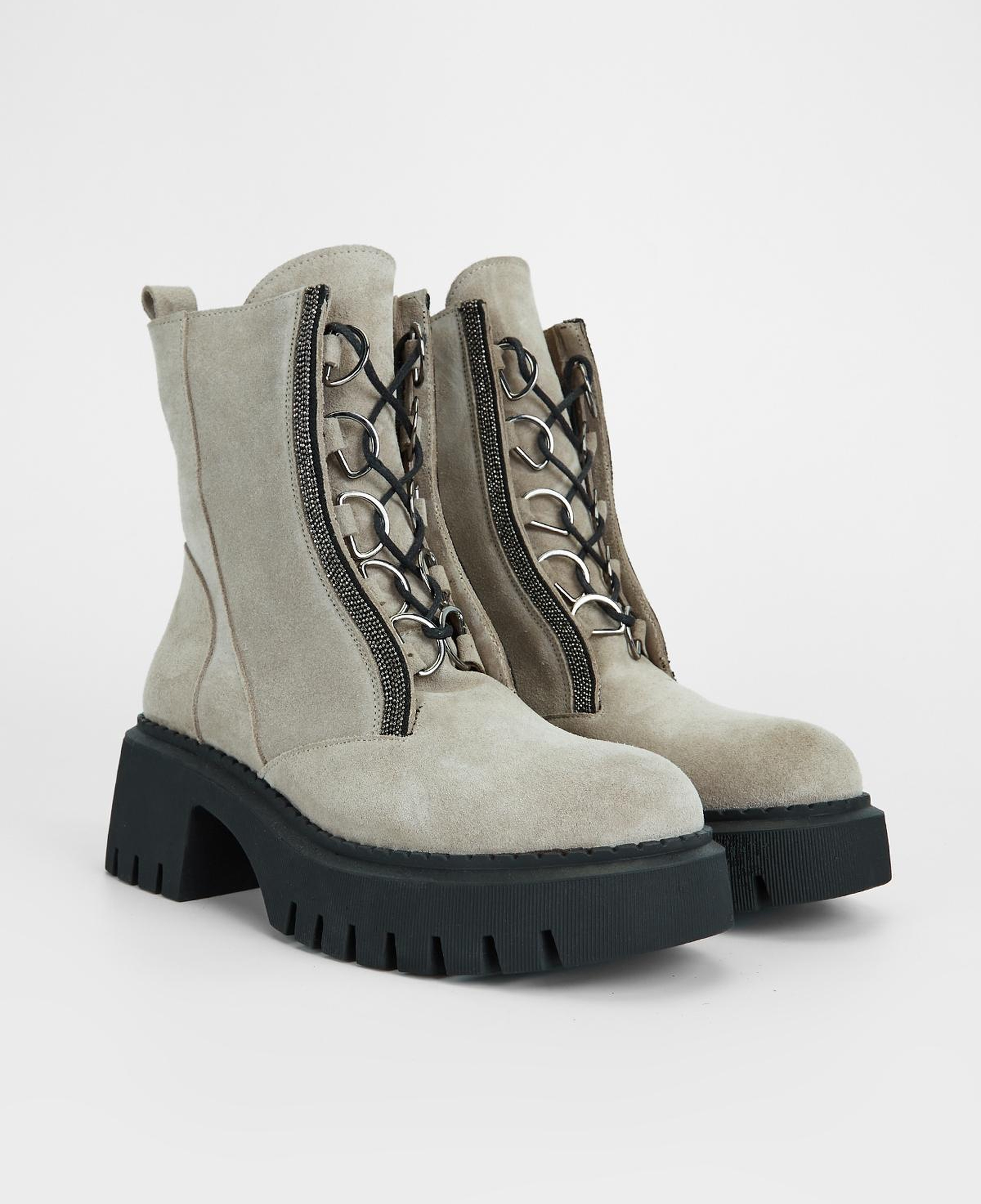 Valmenti Kadın Hakiki Deri Bej Süet Topuklu Bot