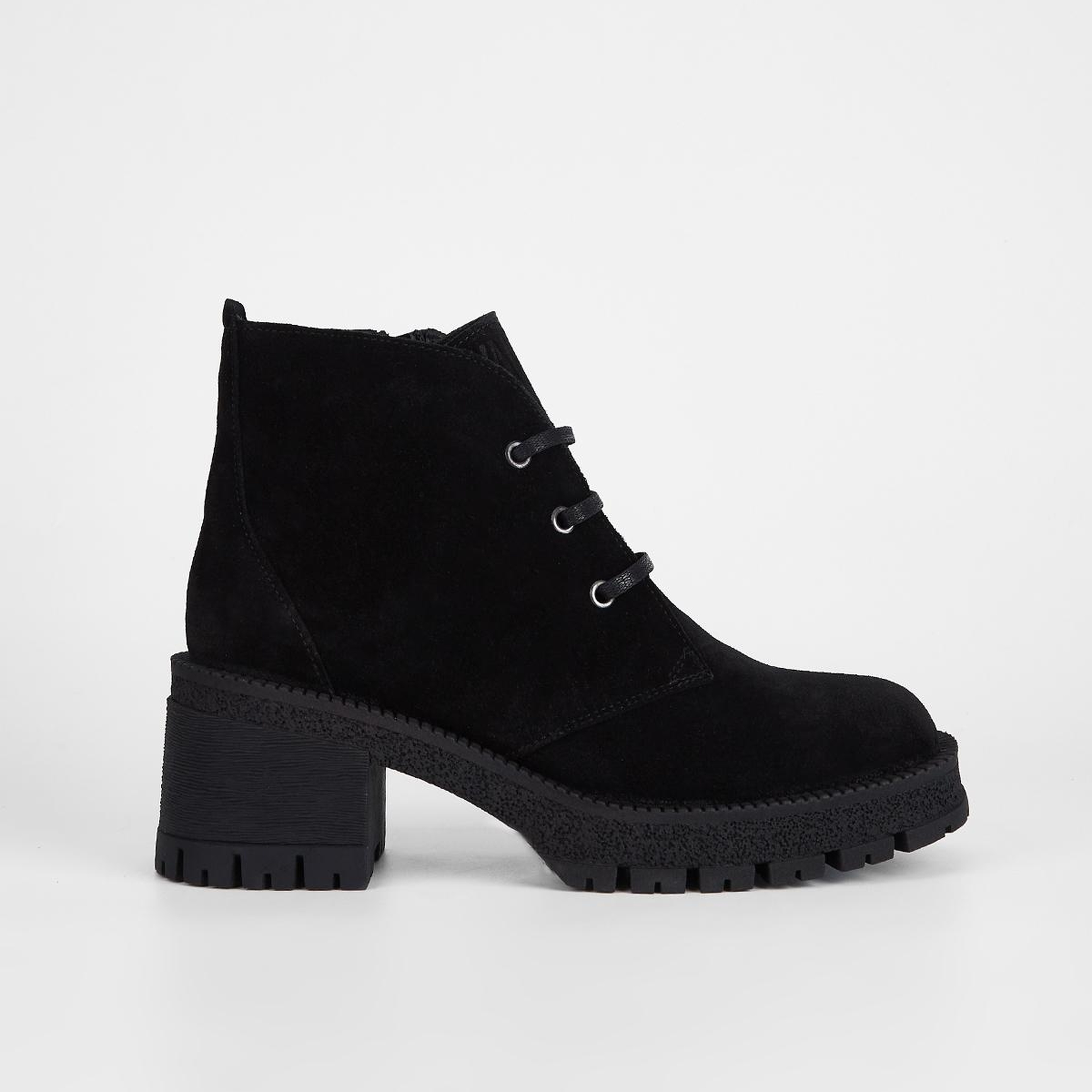 Valmenti Kadın Hakiki Deri Siyah Süet Topuklu Bot