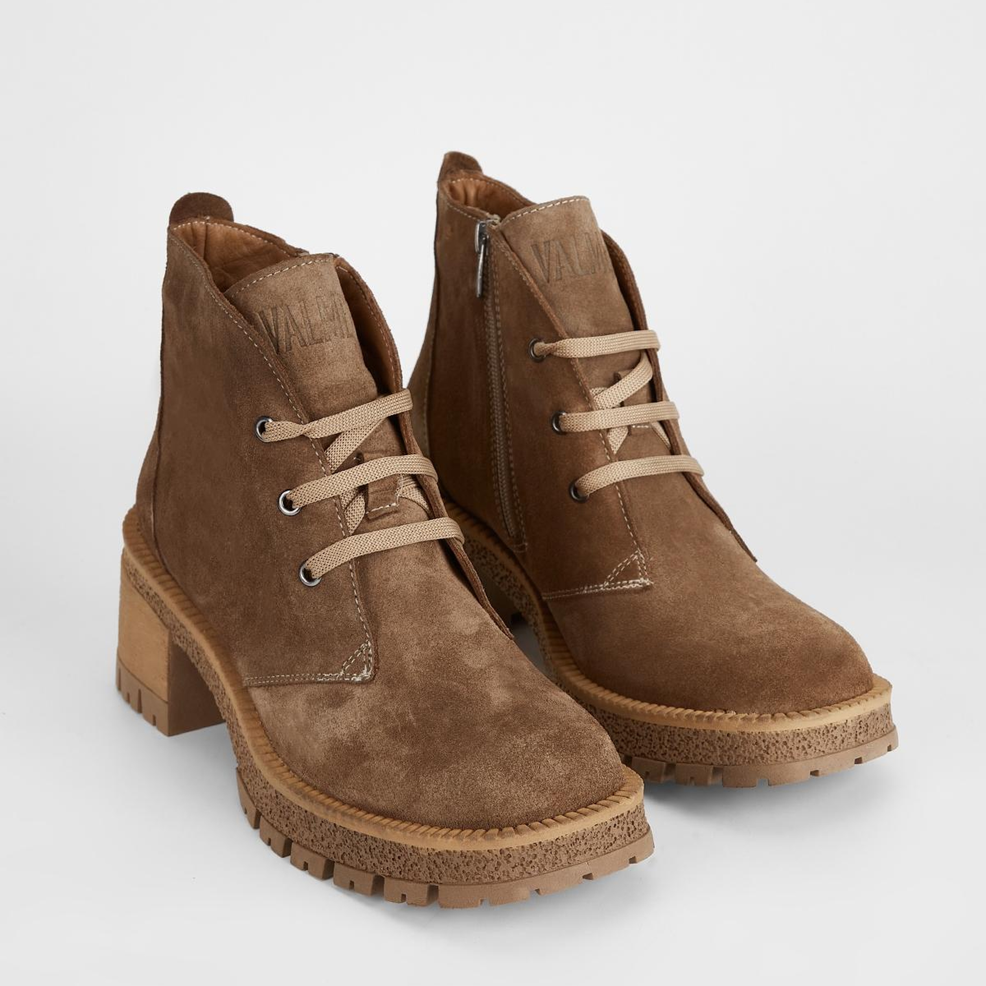 Valmenti Kadın Hakiki Deri Tütün Süet Topuklu Bot