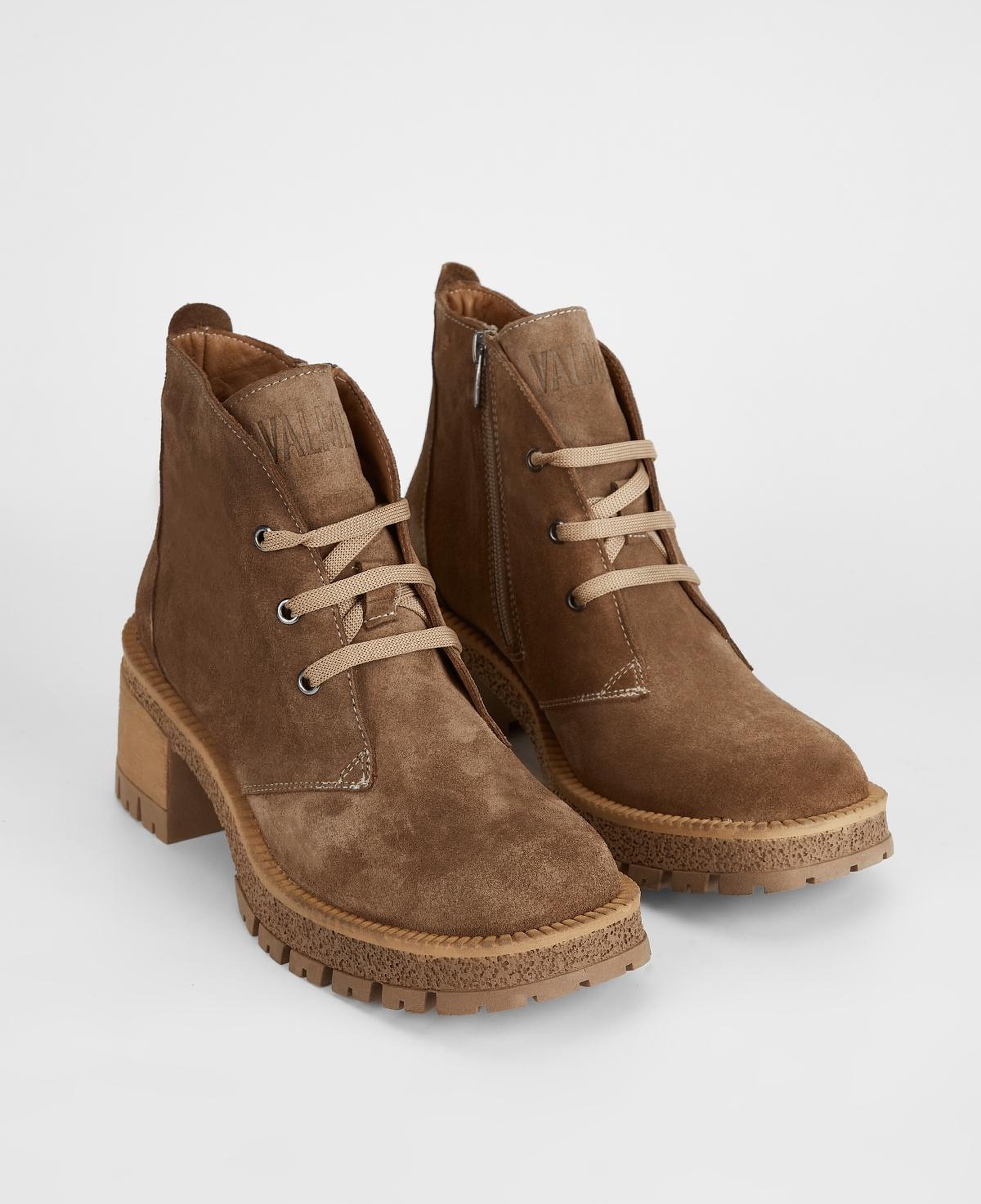 Valmenti Kadın Hakiki Deri Tütün Süet Topuklu Bot