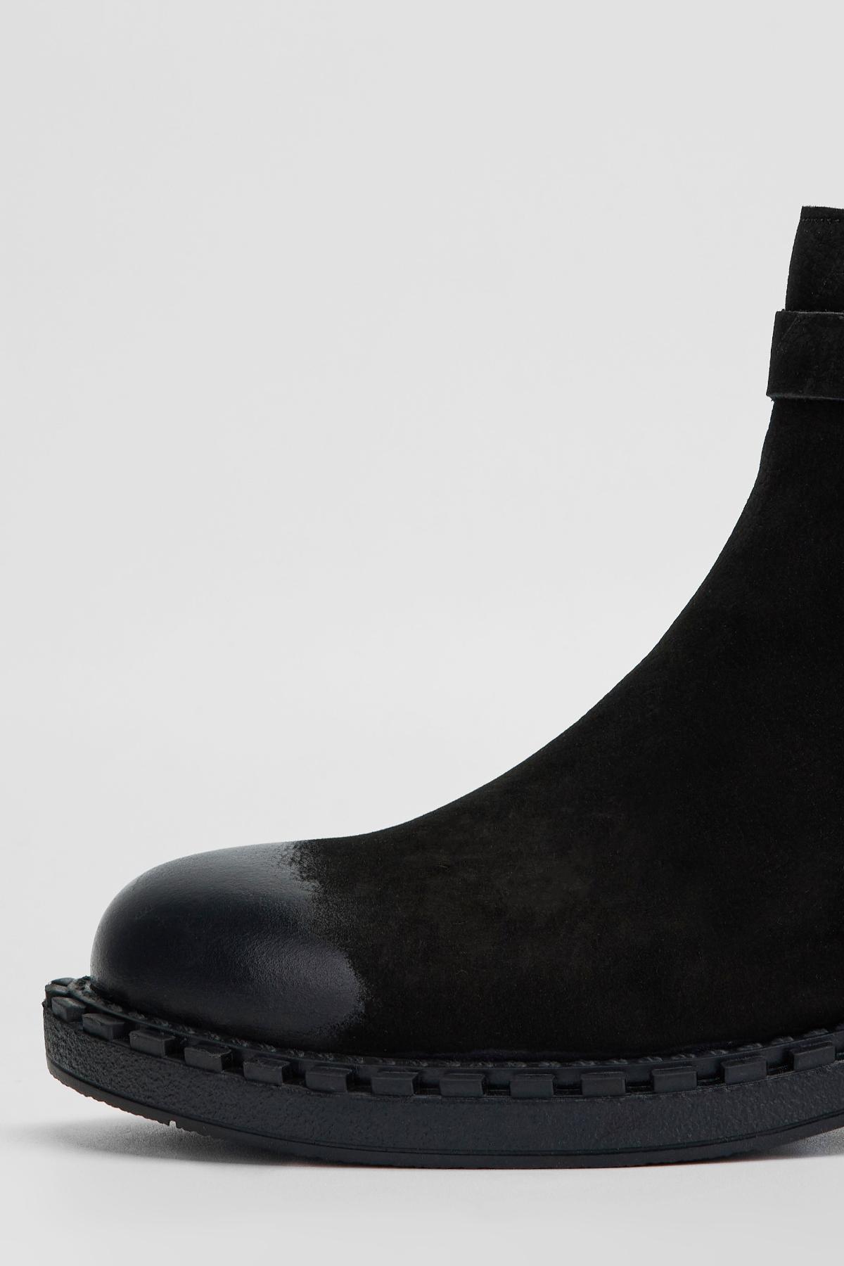 Valmenti Kadın Hakiki Deri Siyah Nubuk Düz Bot