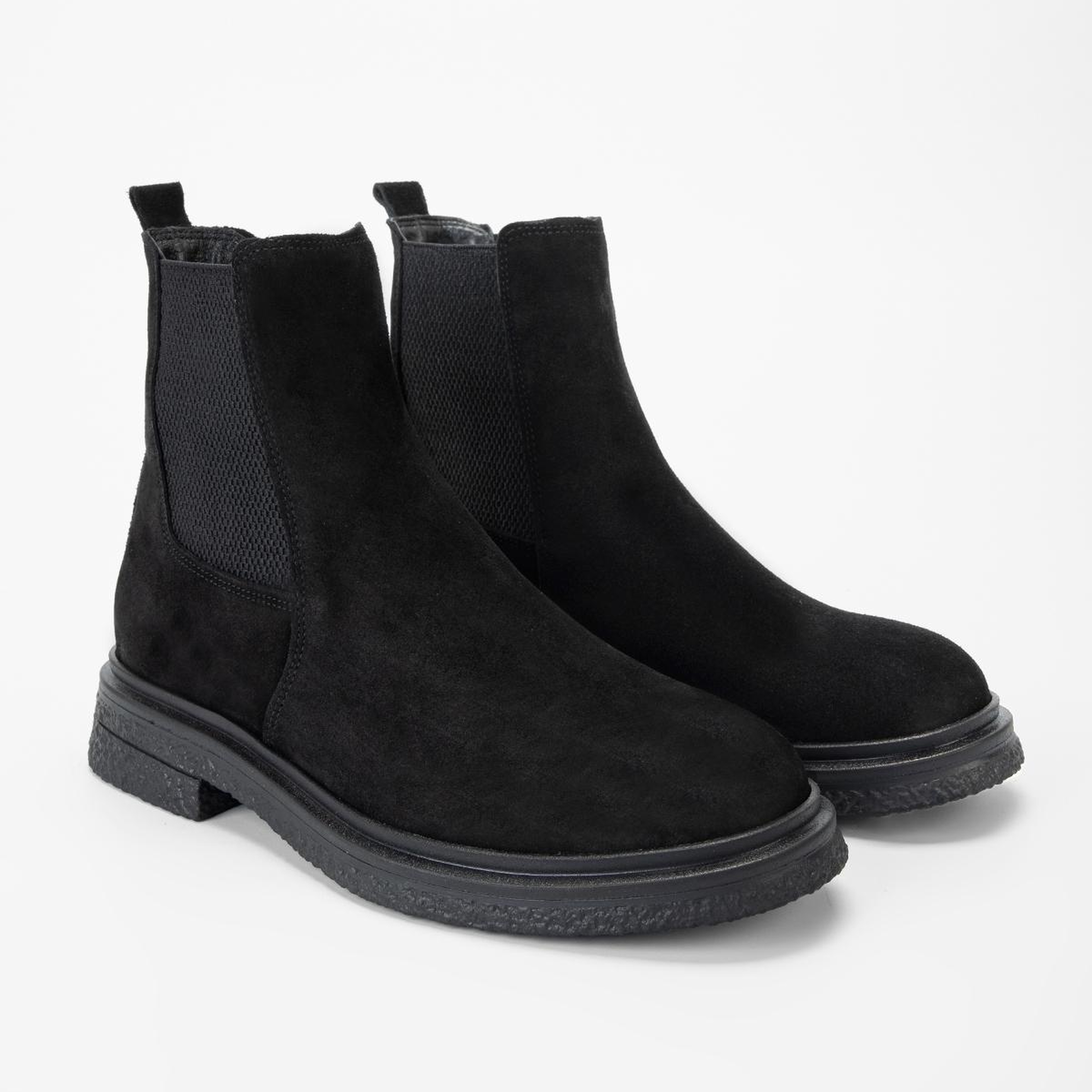 Valmenti Kadın Hakiki Deri Siyah Süet Düz Bot