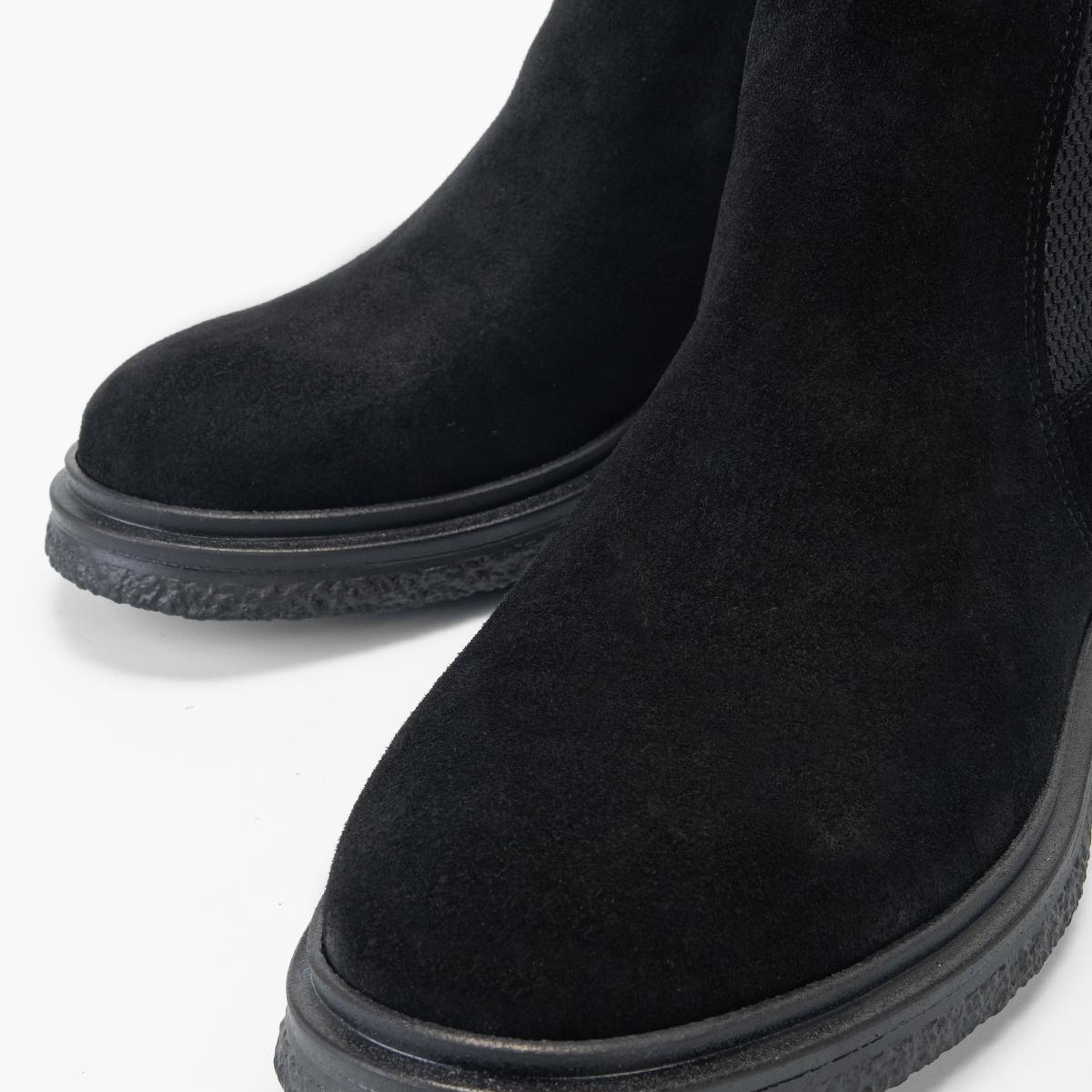 Valmenti Kadın Hakiki Deri Siyah Süet Düz Bot