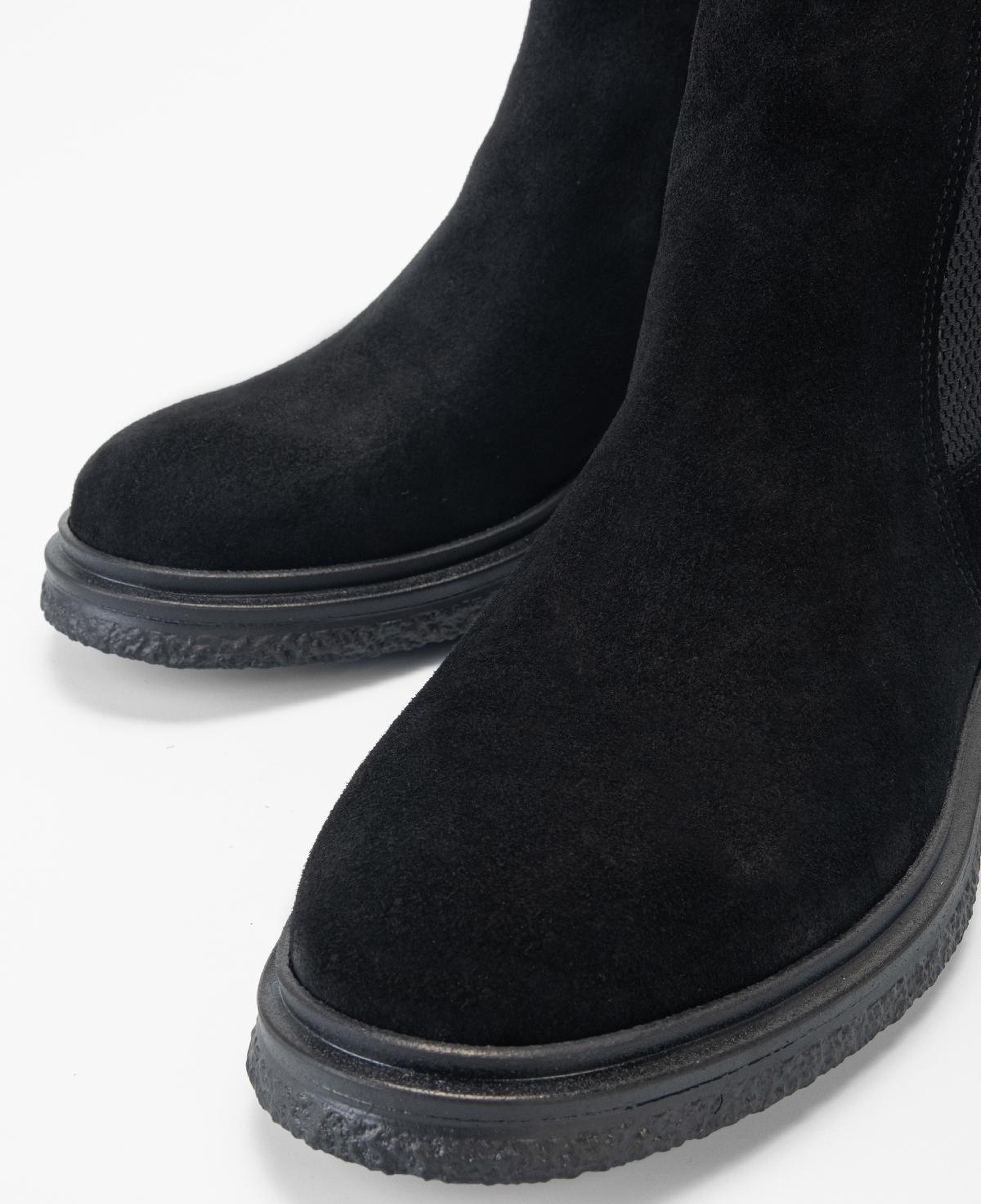 Valmenti Kadın Hakiki Deri Siyah Süet Düz Bot