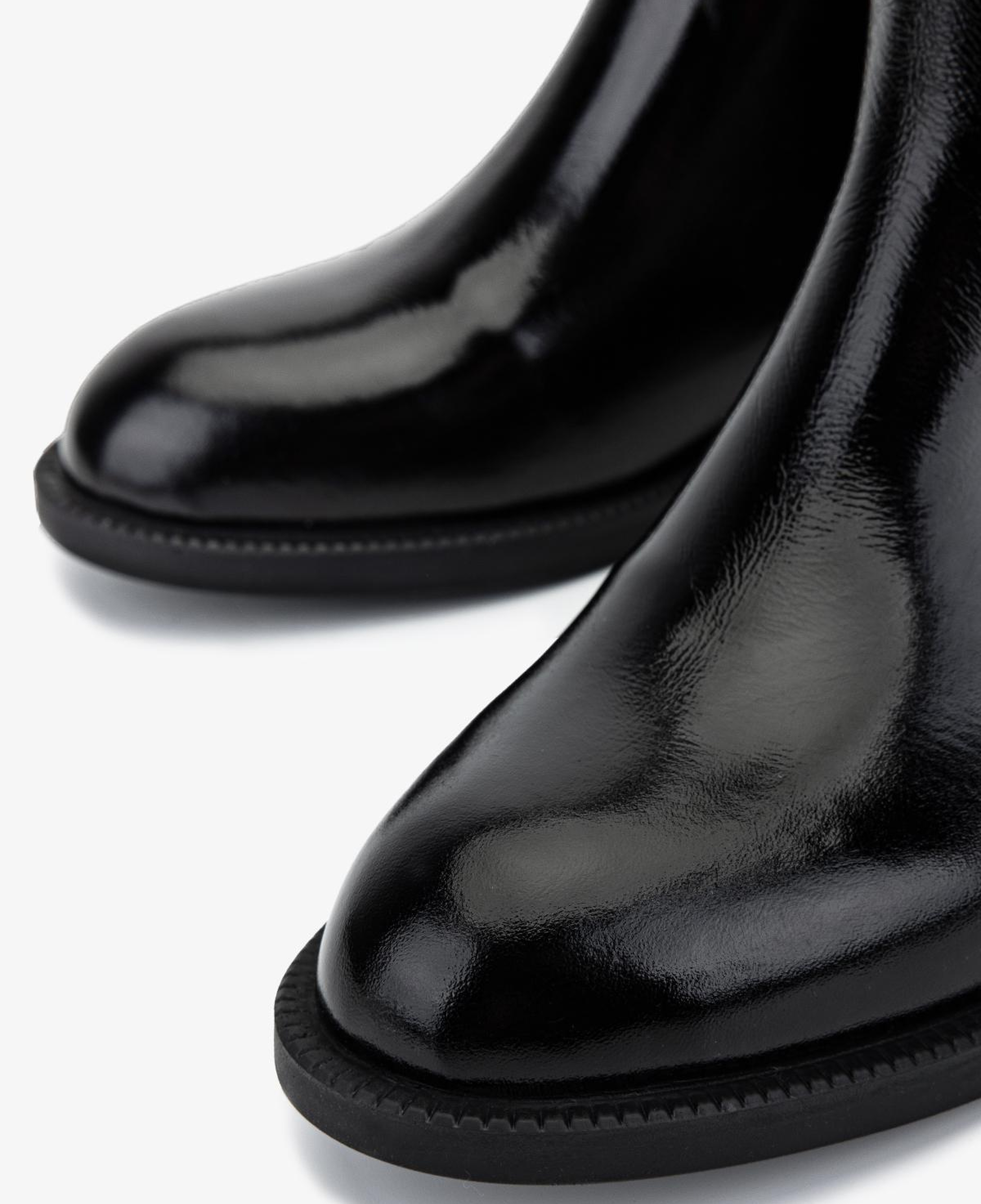 Valmenti Kadın Deri & Tekstil Siyah Rugan Düz Bot