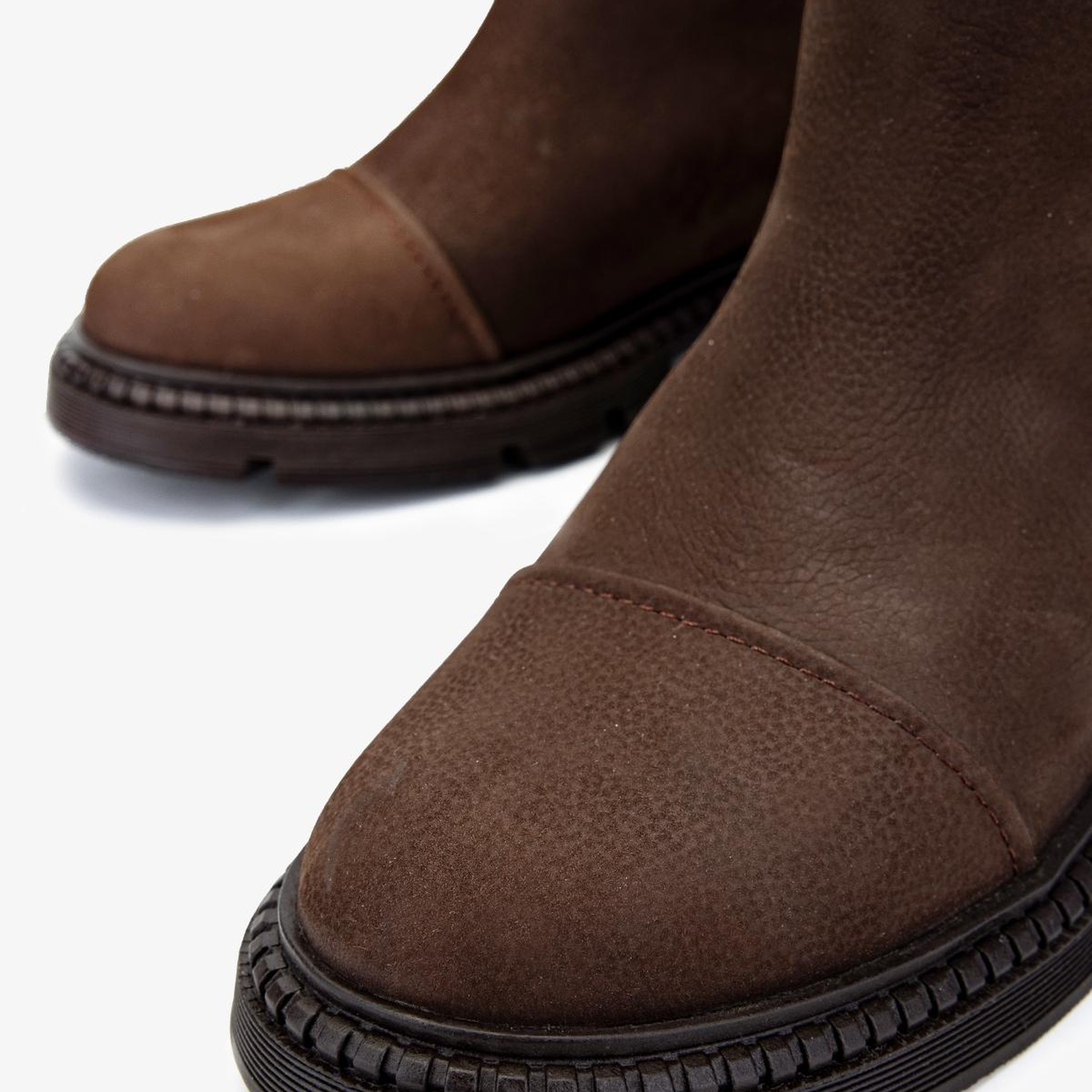 Valmenti Kadın Hakiki Deri Kahverengi Nubuk Düz Bot