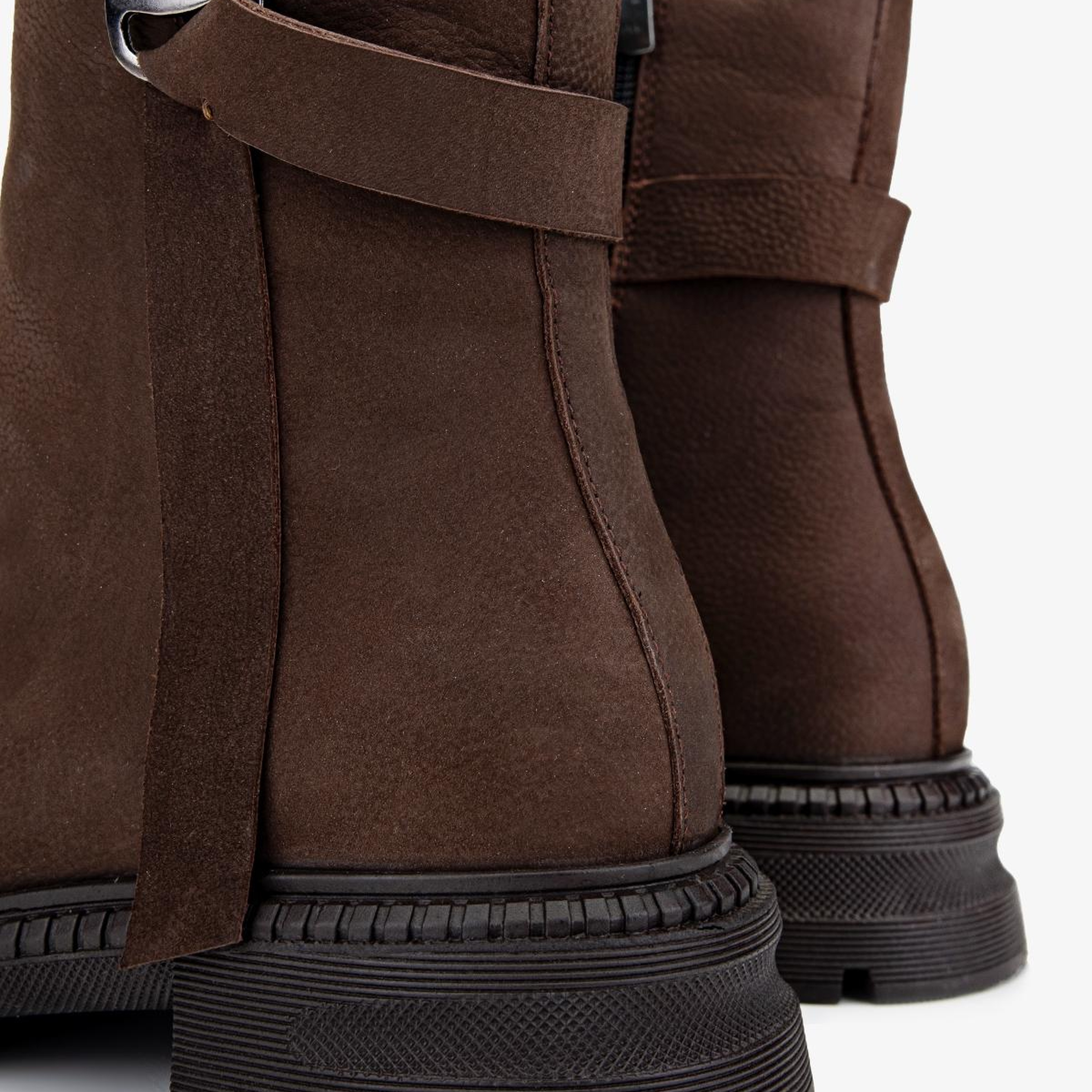 Valmenti Kadın Hakiki Deri Kahverengi Nubuk Düz Bot