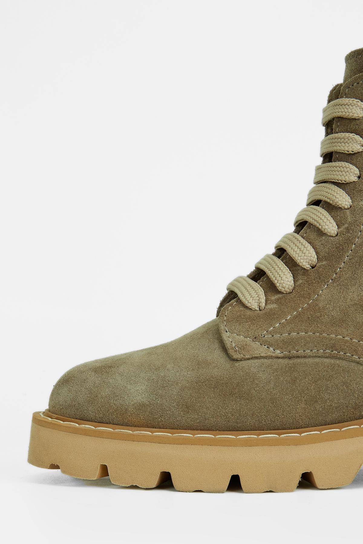 Valmenti Kadın Hakiki Deri Bej Süet Düz Bot