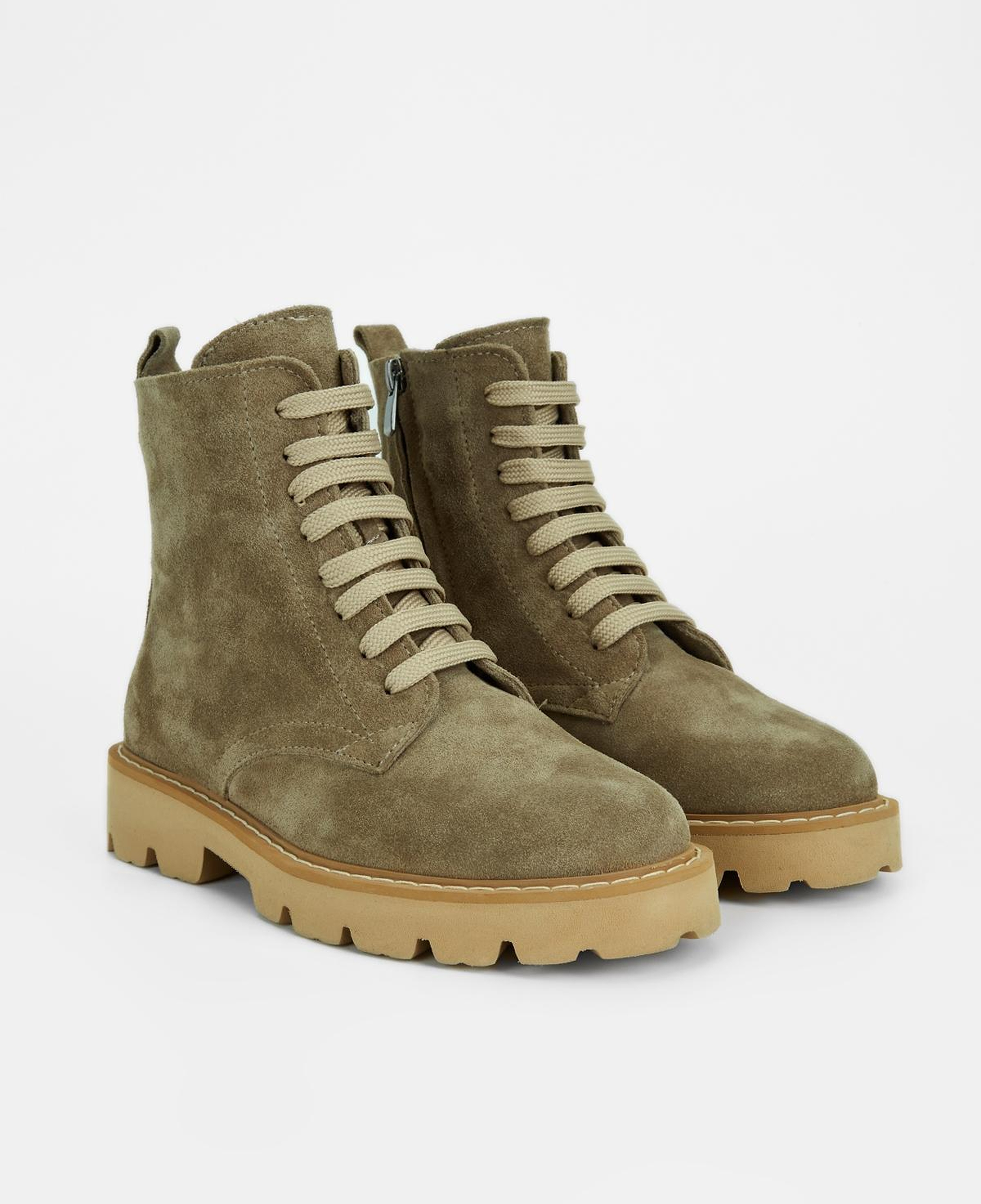 Valmenti Kadın Hakiki Deri Bej Süet Düz Bot