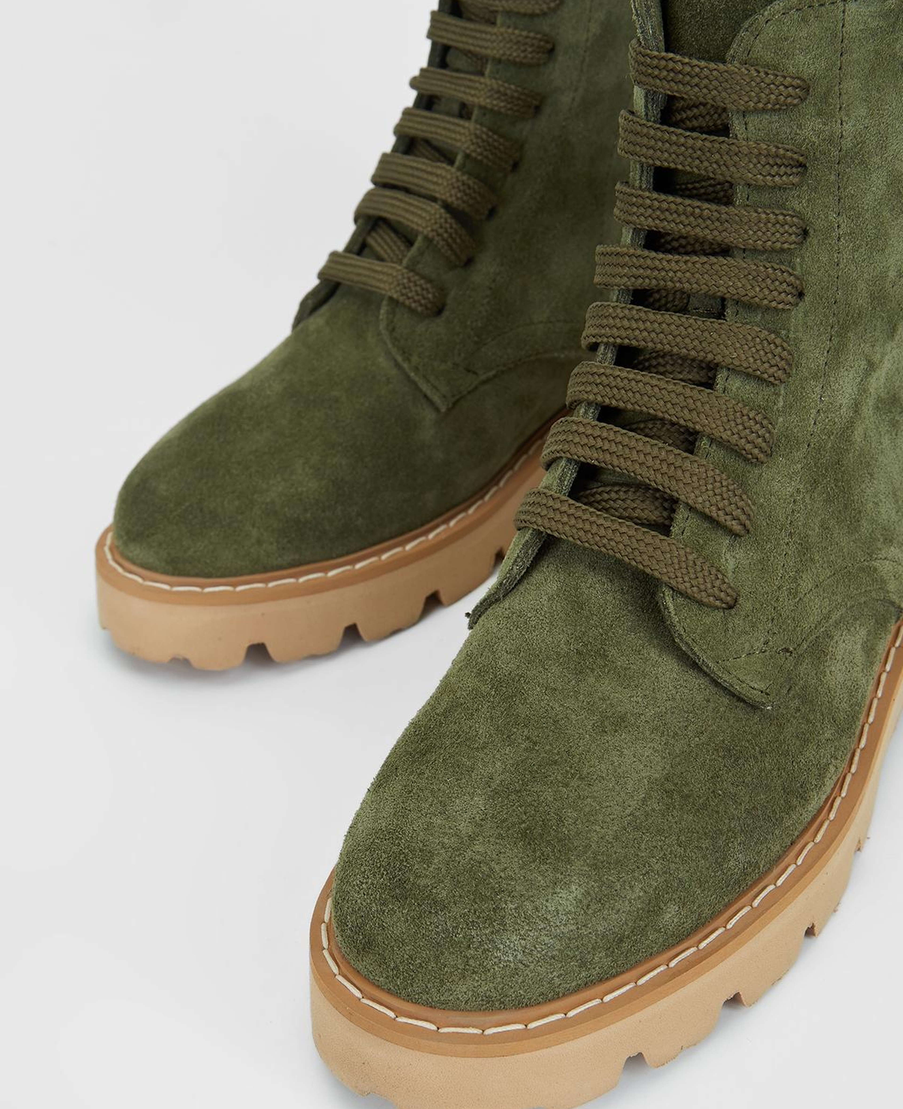 Valmenti Kadın Hakiki Deri Haki Süet Düz Bot