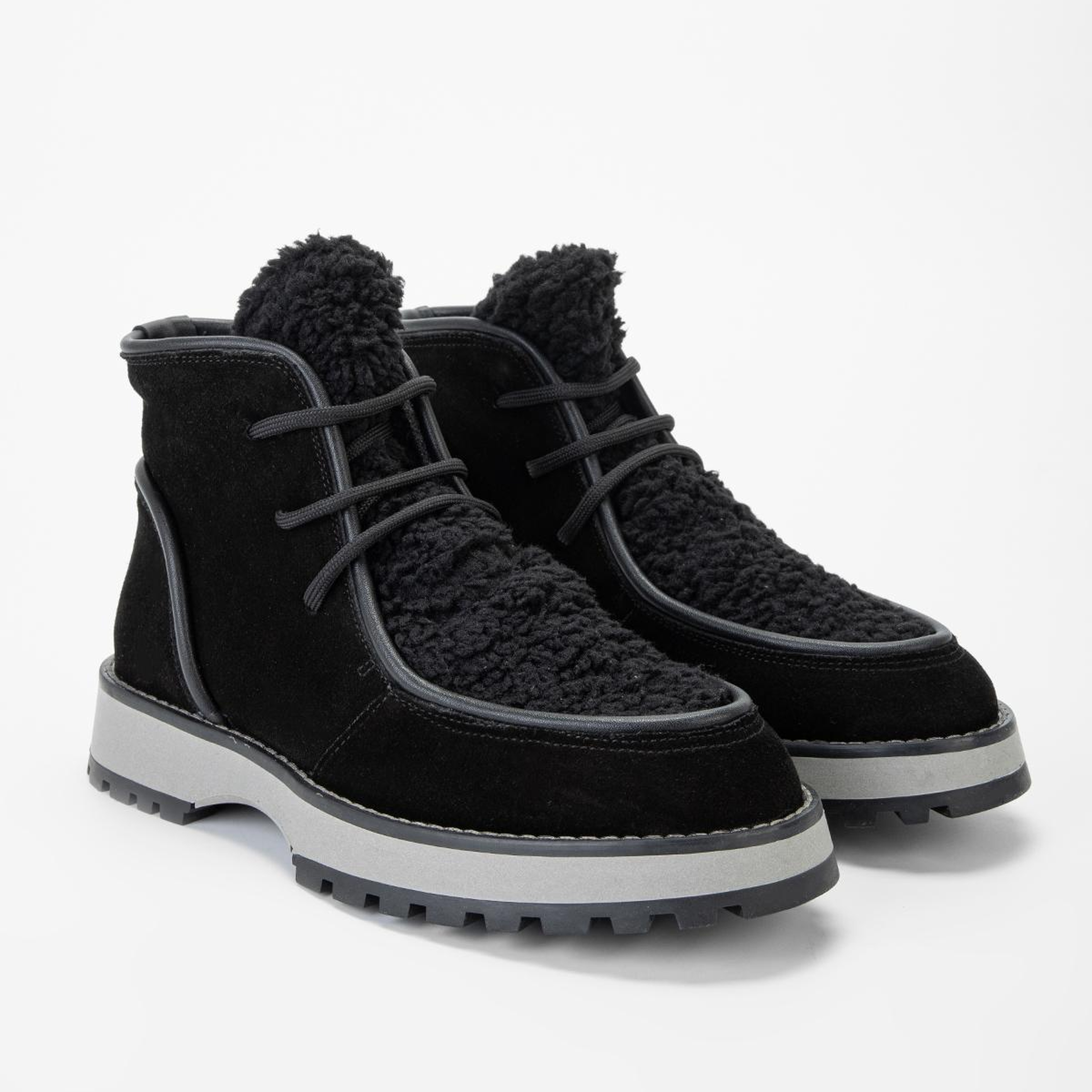 Valmenti Kadın Hakiki Deri Siyah Süet Düz Bot