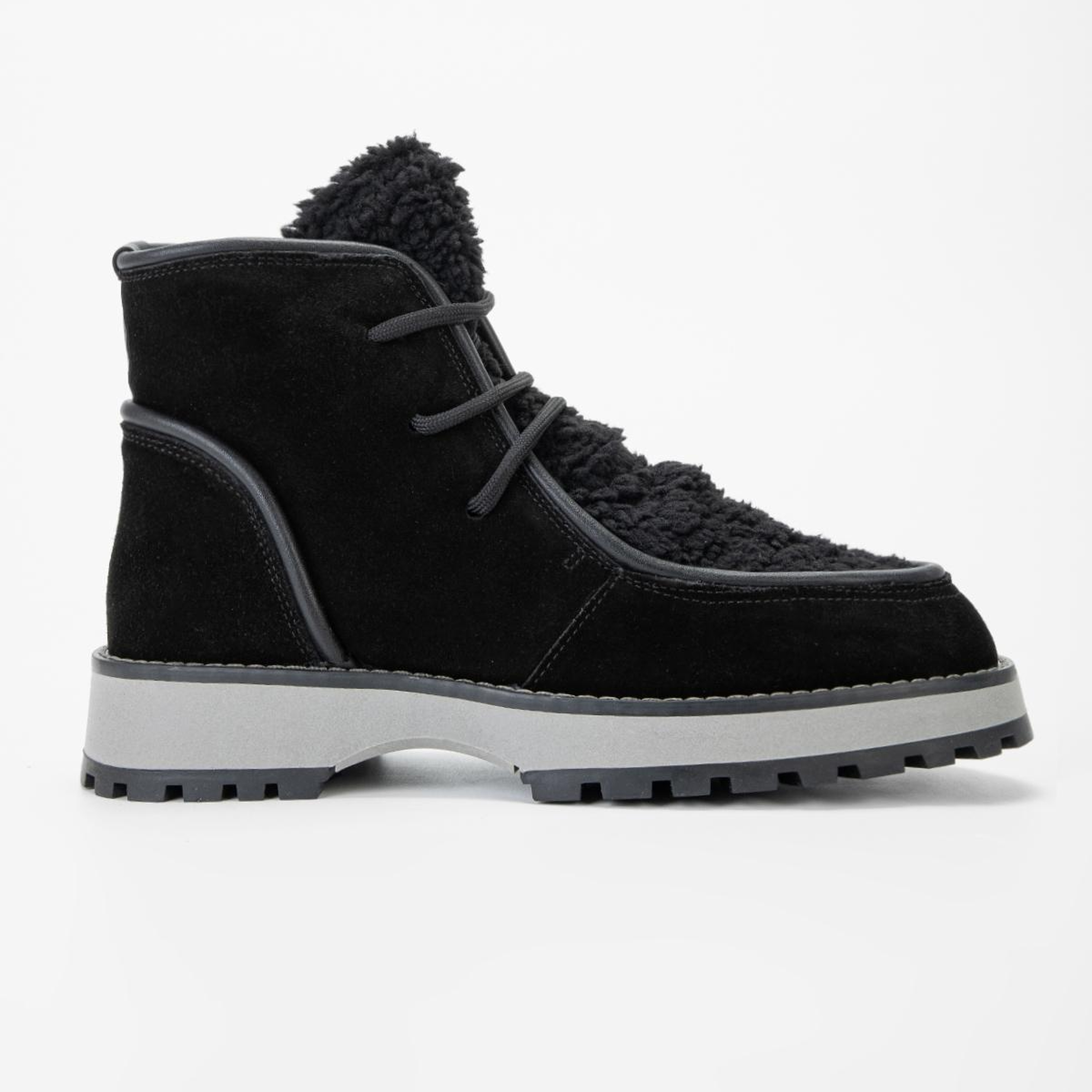 Valmenti Kadın Hakiki Deri Siyah Süet Düz Bot