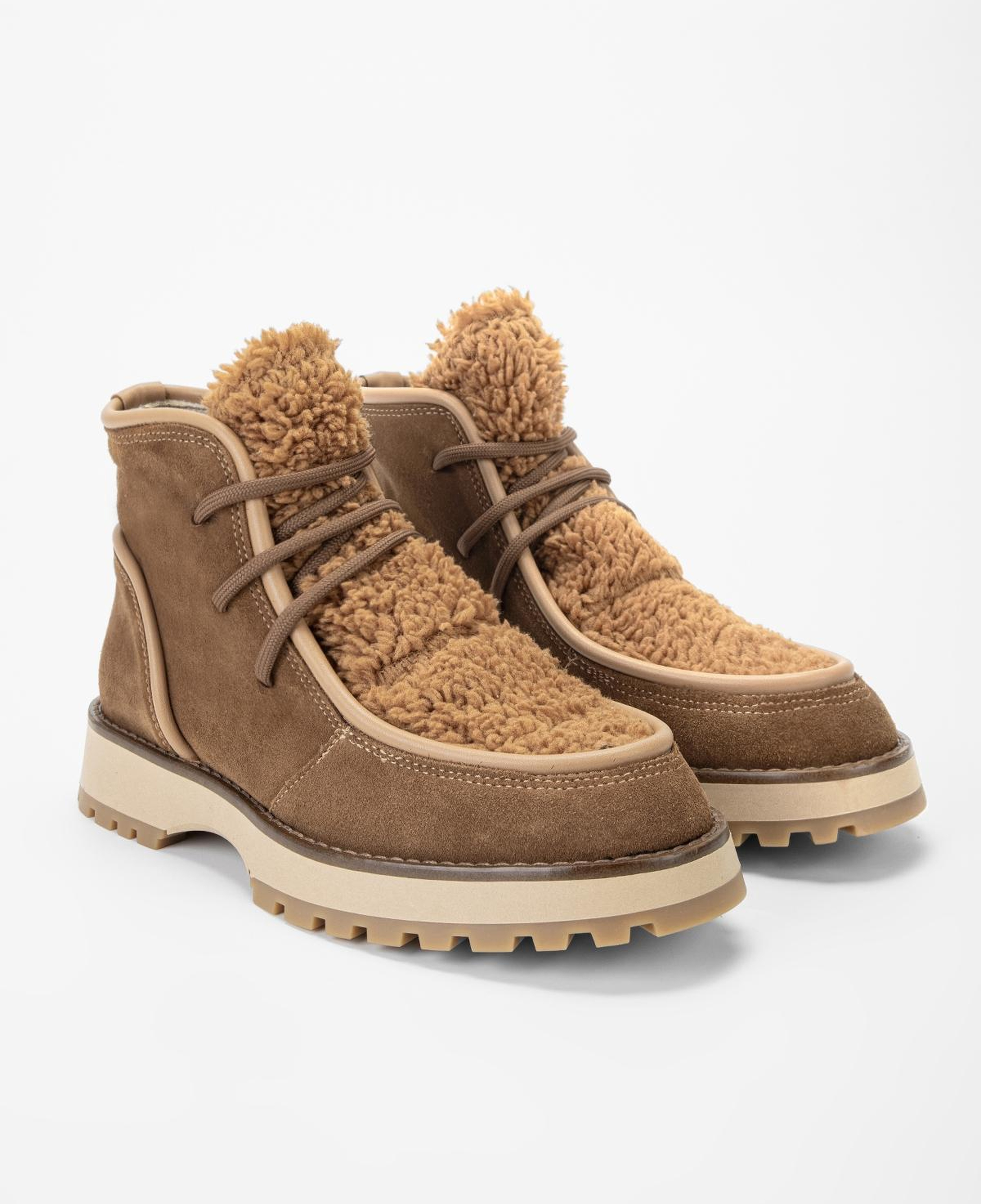 Valmenti Kadın Hakiki Deri Taba Süet Düz Bot