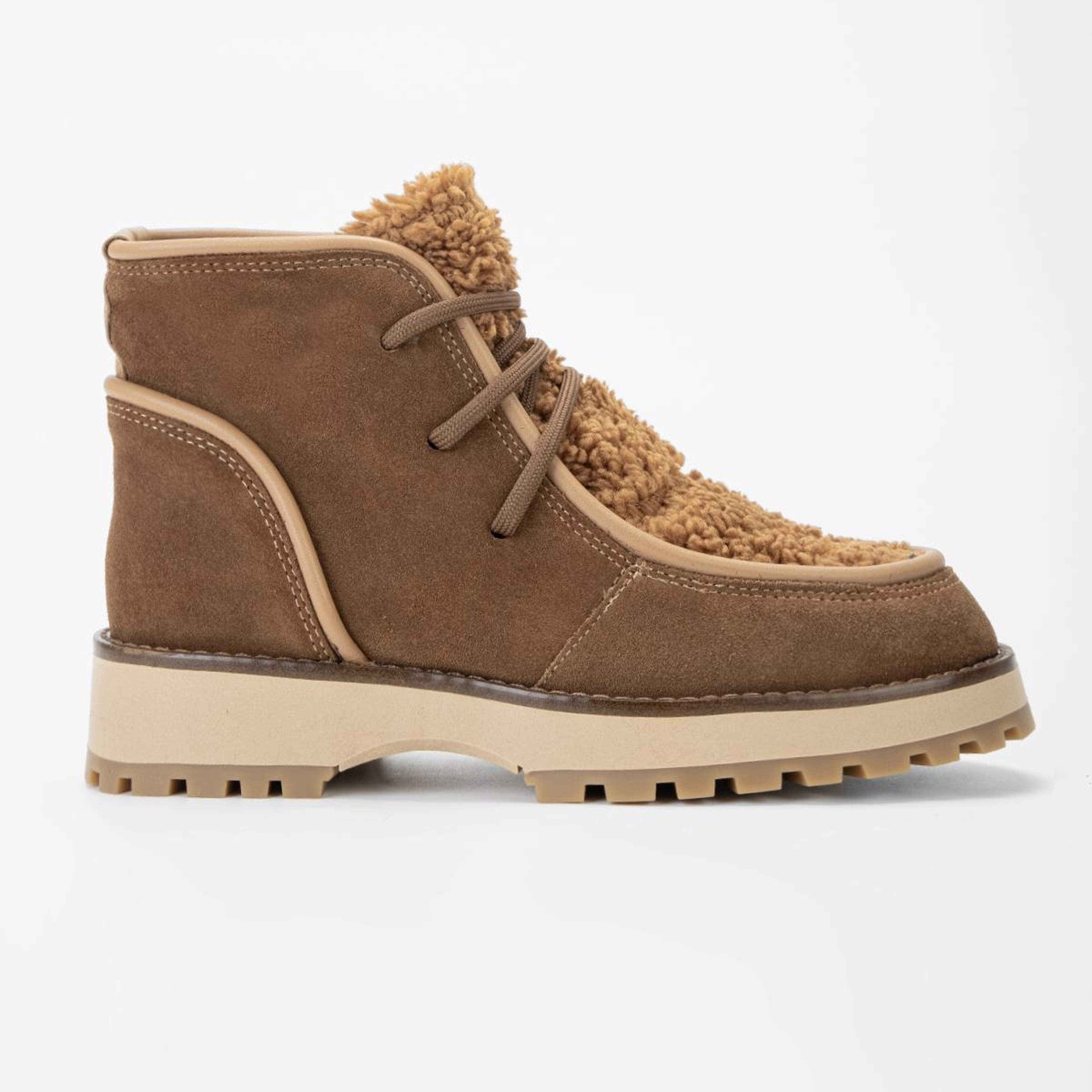 Valmenti Kadın Hakiki Deri Taba Süet Düz Bot